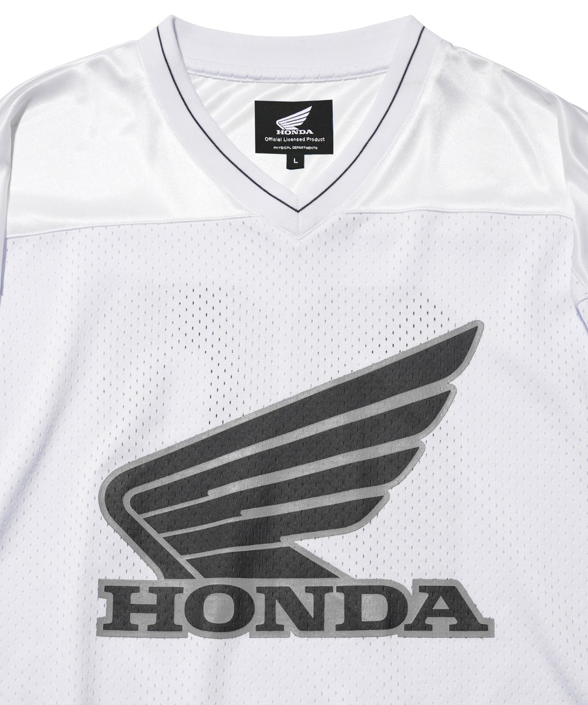 핍스 모터사이클(PHYPS MOTORCYCLE) Original Wing logo Mesh Long Sleeve White