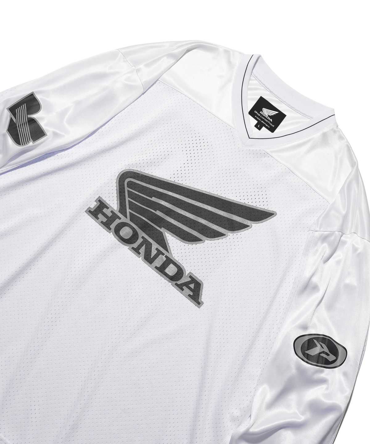 핍스 모터사이클(PHYPS MOTORCYCLE) Original Wing logo Mesh Long Sleeve White