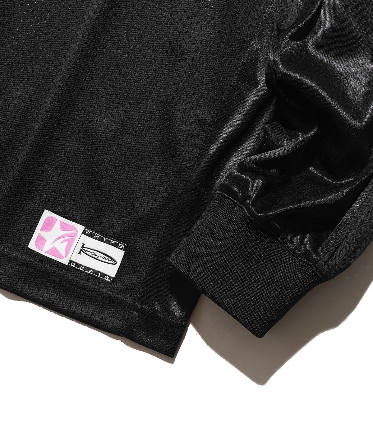 핍스 모터사이클(PHYPS MOTORCYCLE) Original Wing logo Mesh Long Sleeve Black