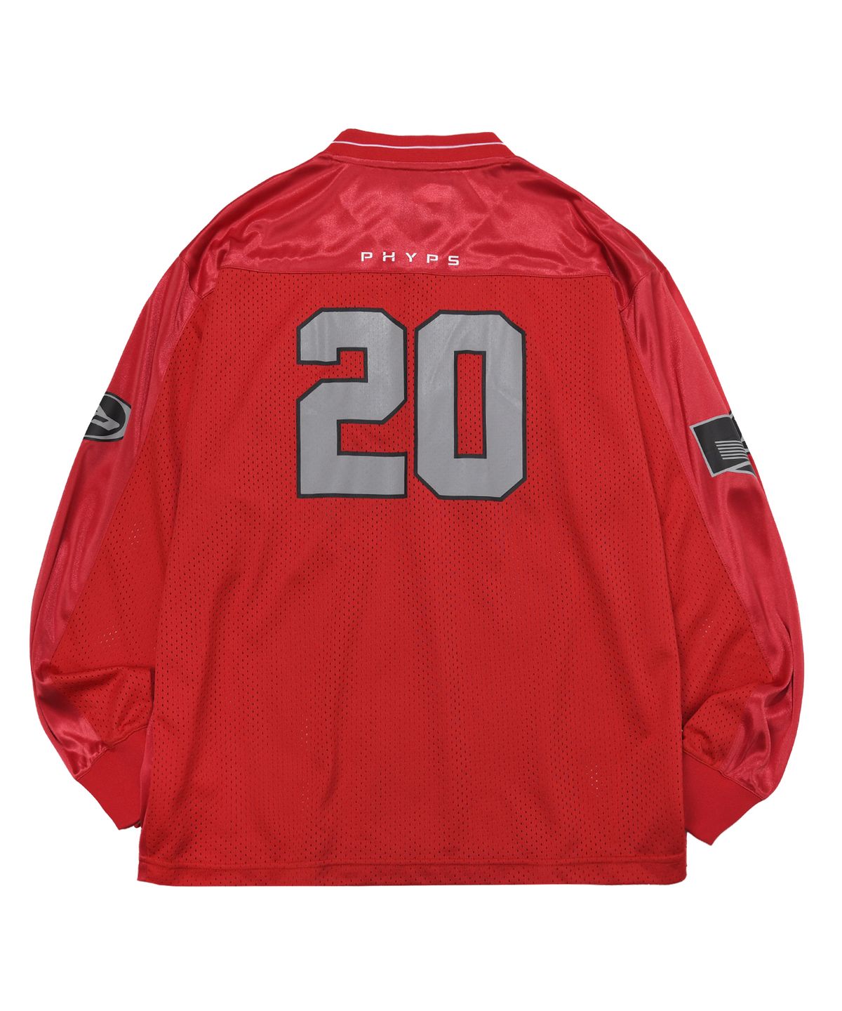핍스 모터사이클(PHYPS MOTORCYCLE) Original Wing logo Mesh Long Sleeve Red