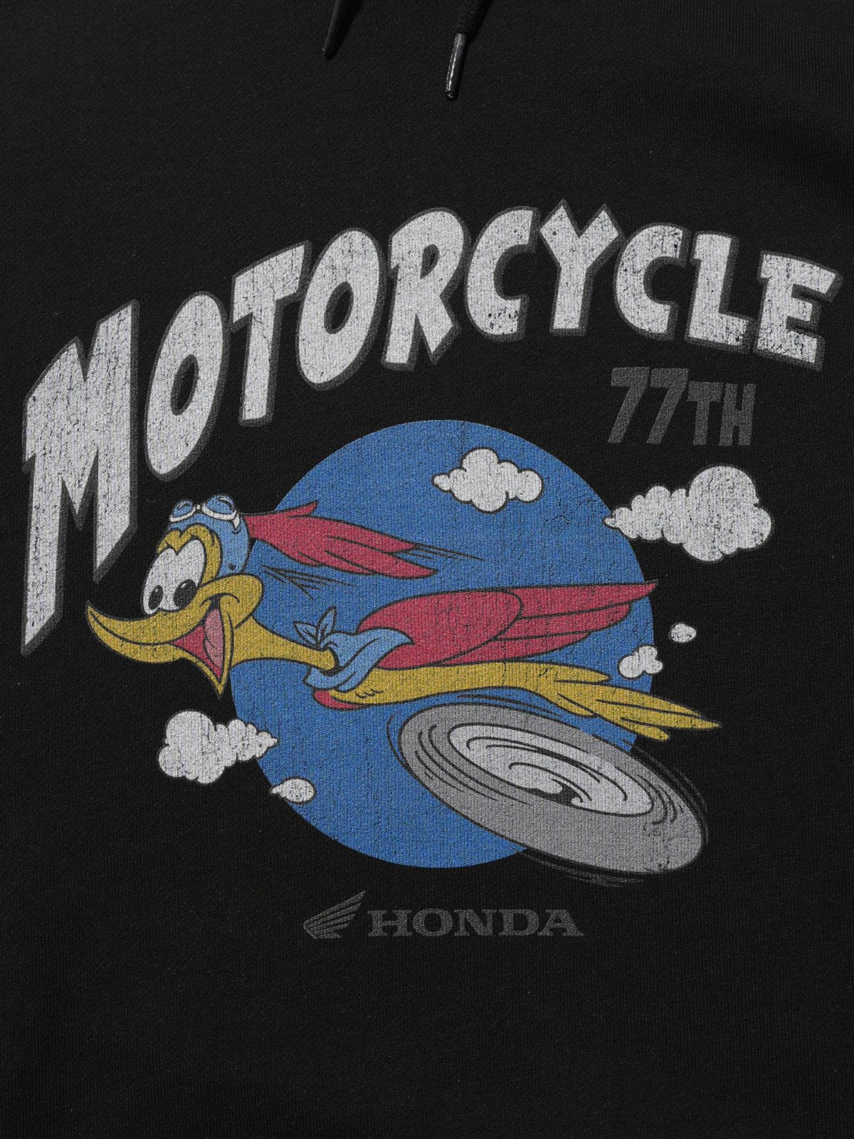 핍스 모터사이클(PHYPS MOTORCYCLE) Vintage Flying Duck Hoodie Black