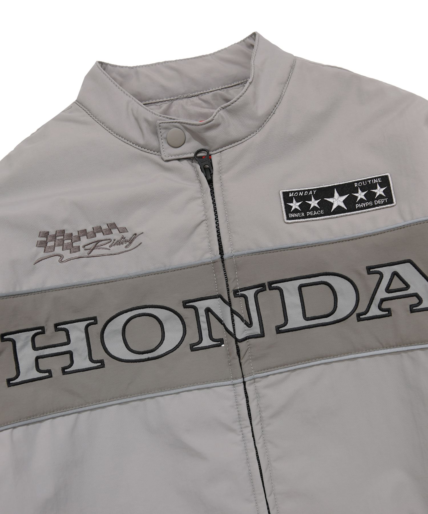 MUSINSA | Honda Motorcycle Piping Motorcycle Blouson Jacket Gray