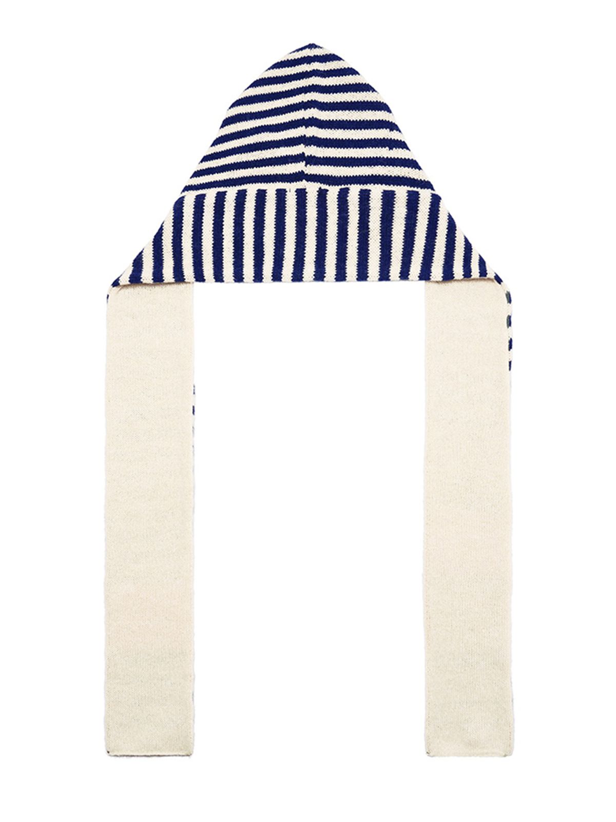 에즈이프 캘리(ASIF CALIE) CALIE HOODED LOGO STRIPE KNIT MUFFLER NAVY