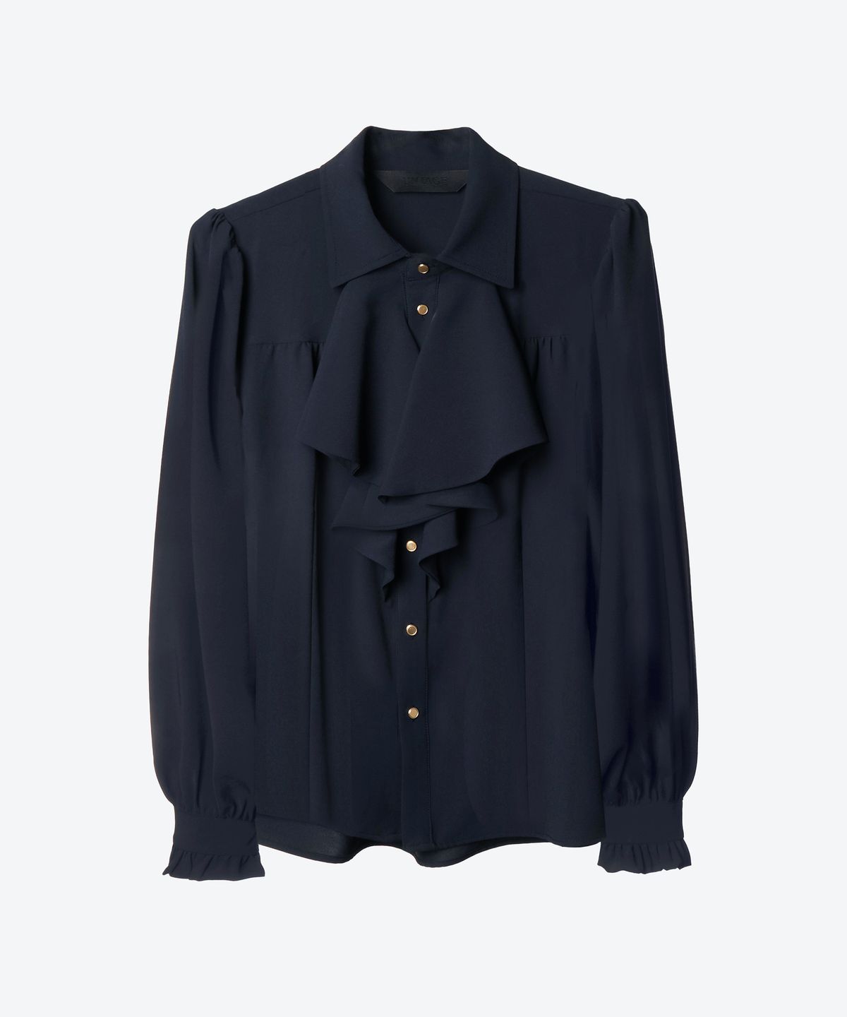 언티지(UNTAGE) 플라운스 플래킷 블라우스[Navy(WOMAN)]_UTS-FS03