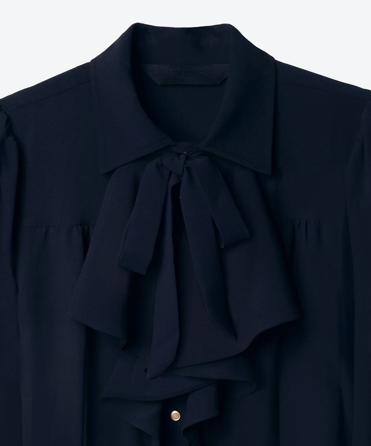 언티지(UNTAGE) 플라운스 플래킷 블라우스[Navy(WOMAN)]_UTS-FS03