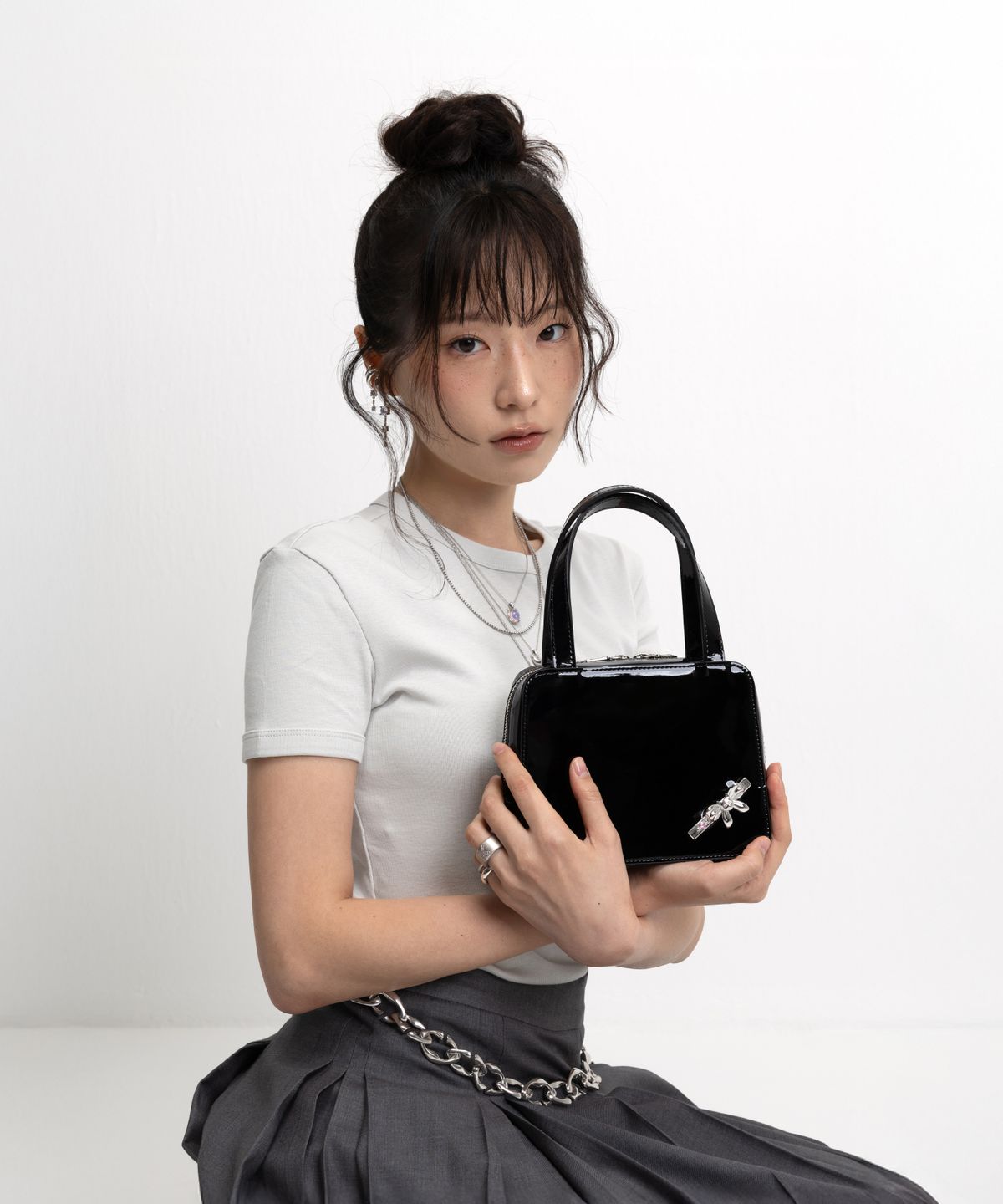 메유이(MEYUI) MINI HAIRPIN BAG [BLACK]
