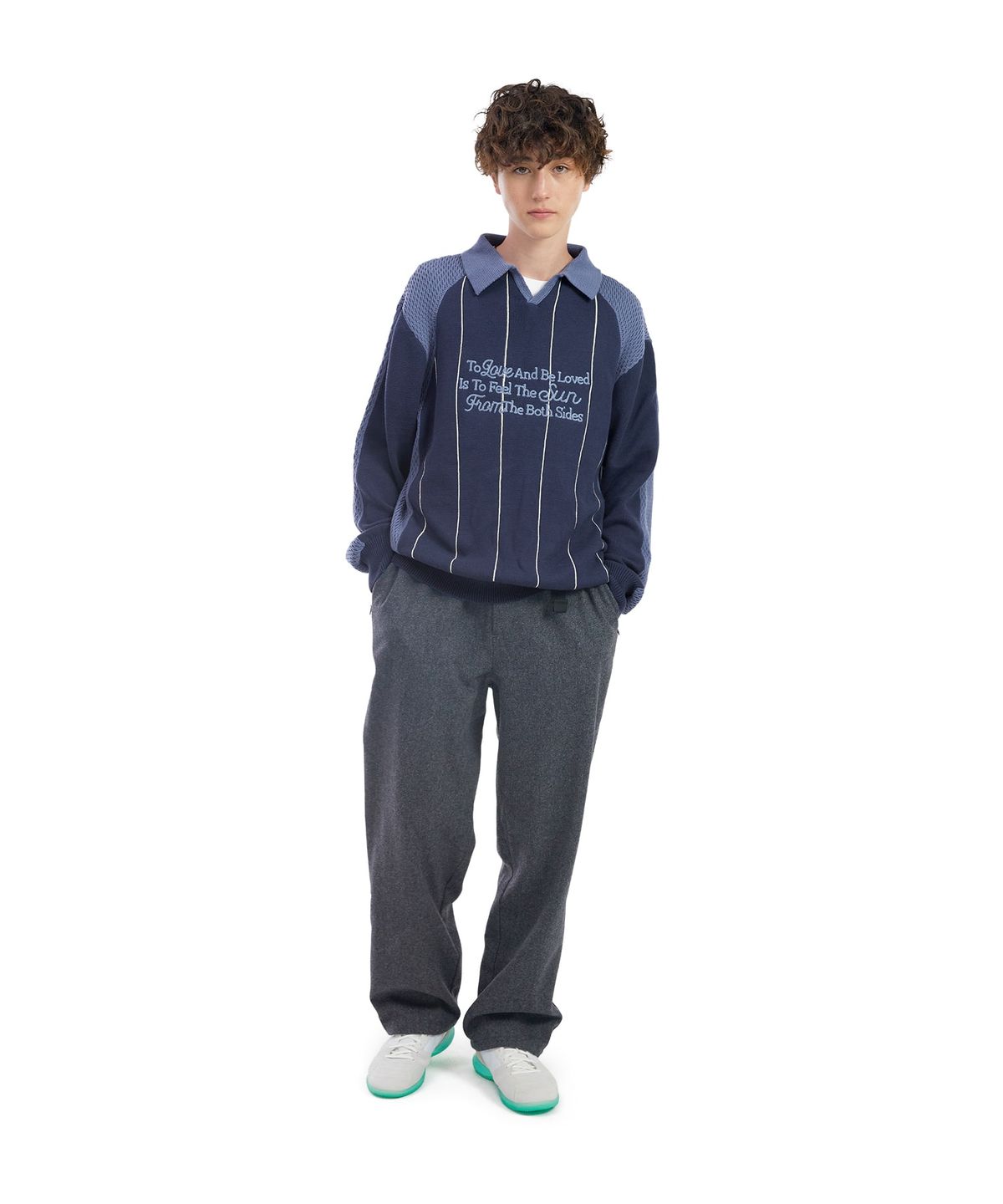 썬러브투어(SUNLOVETOUR) Script Knit Jersey Navy