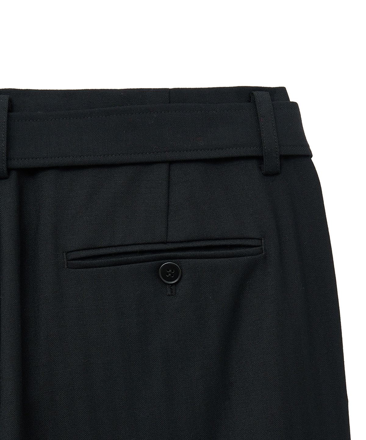 노이어(NOIRER) 식스 포켓 와이드 슬랙스 (블랙헤링본)