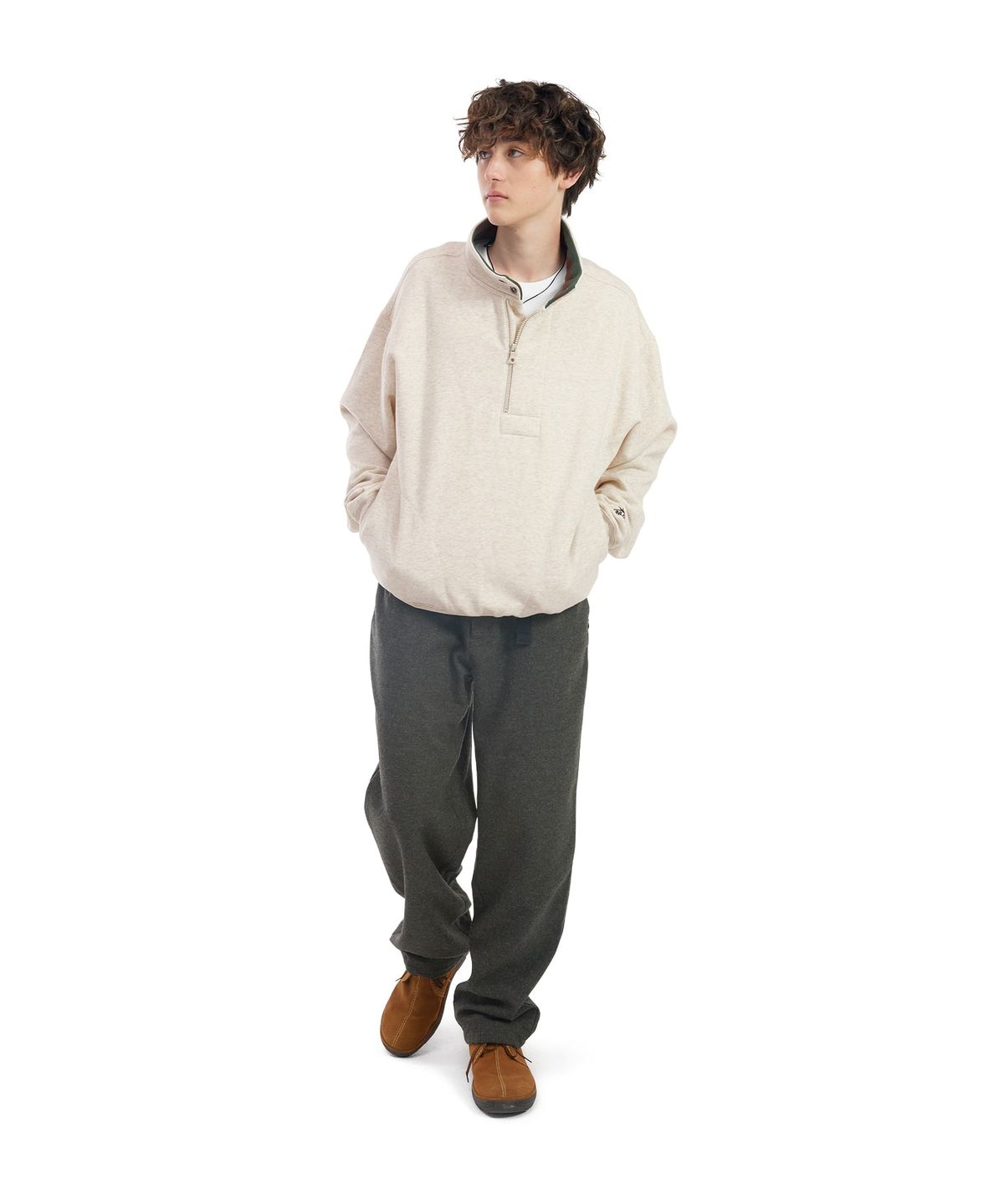 썬러브투어(SUNLOVETOUR) Cabin Half Zip Sweat Heather Oatmeal
