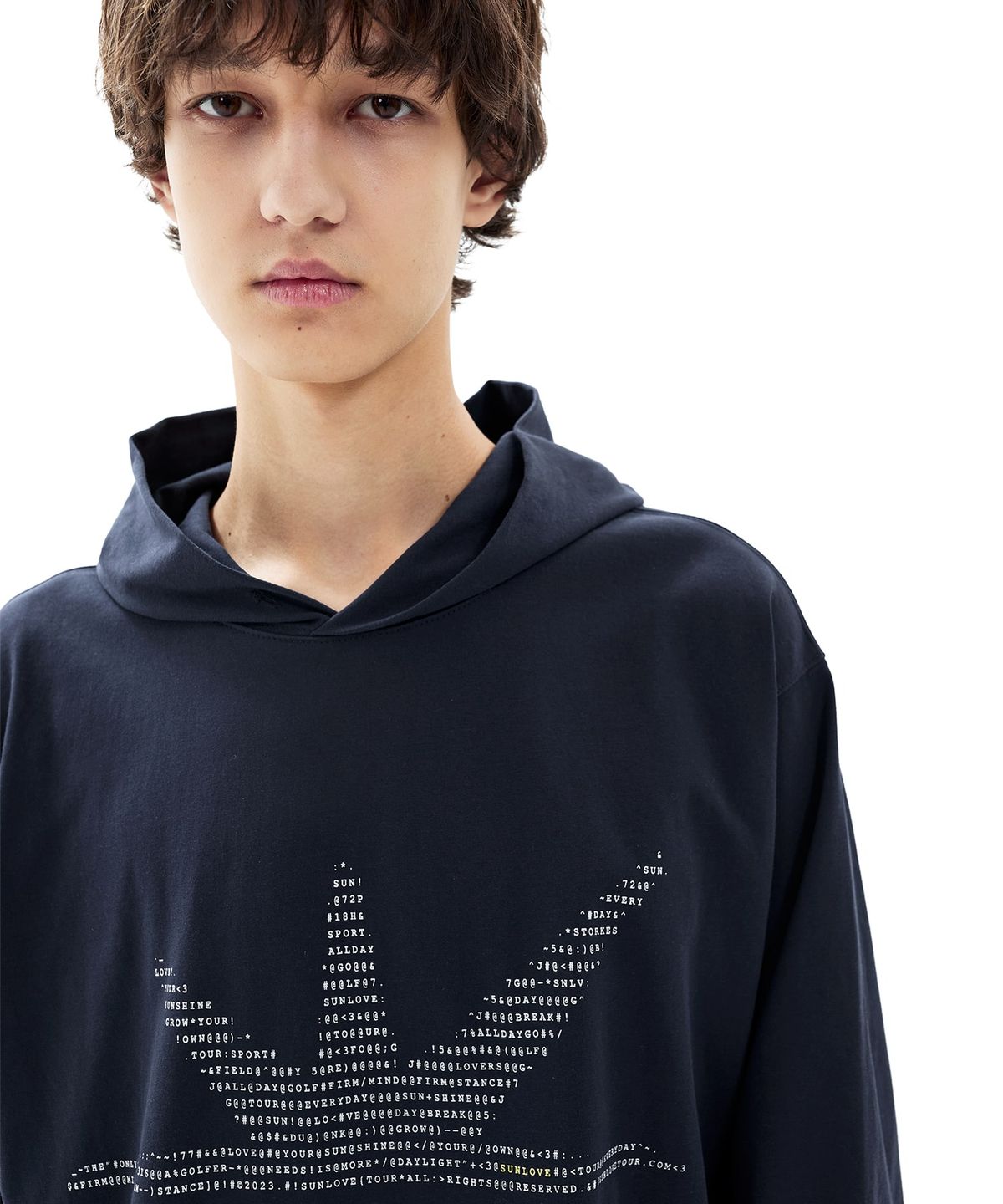 썬러브투어(SUNLOVETOUR) ASCII Daybreak LS Hooded Tee Navy
