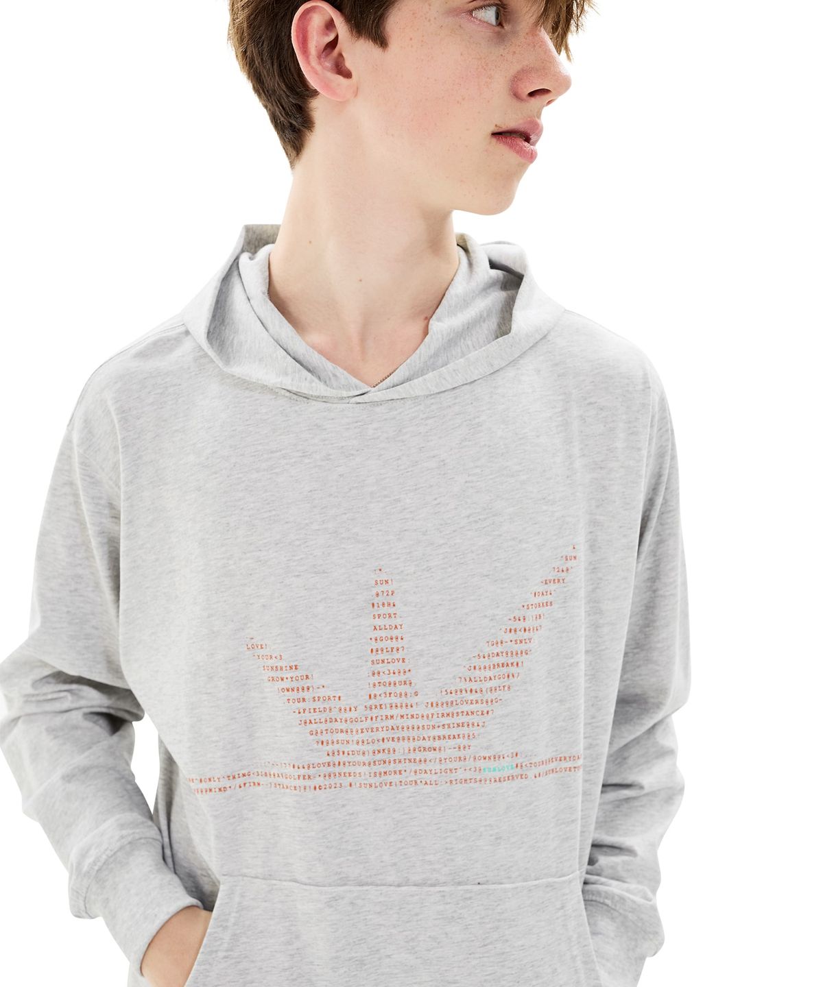 썬러브투어(SUNLOVETOUR) ASCII Daybreak LS Hooded Tee Heather Grey