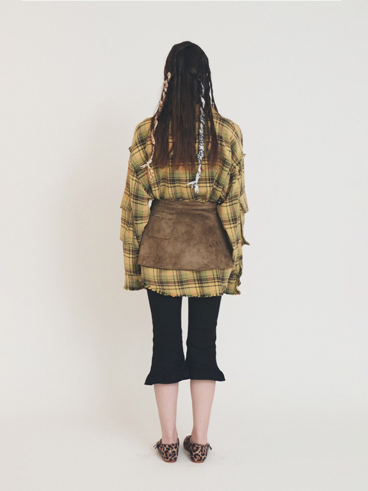 에즈이프 캘리(ASIF CALIE) POCKET BAG WRAP SKIRT KHAKI BEIGE