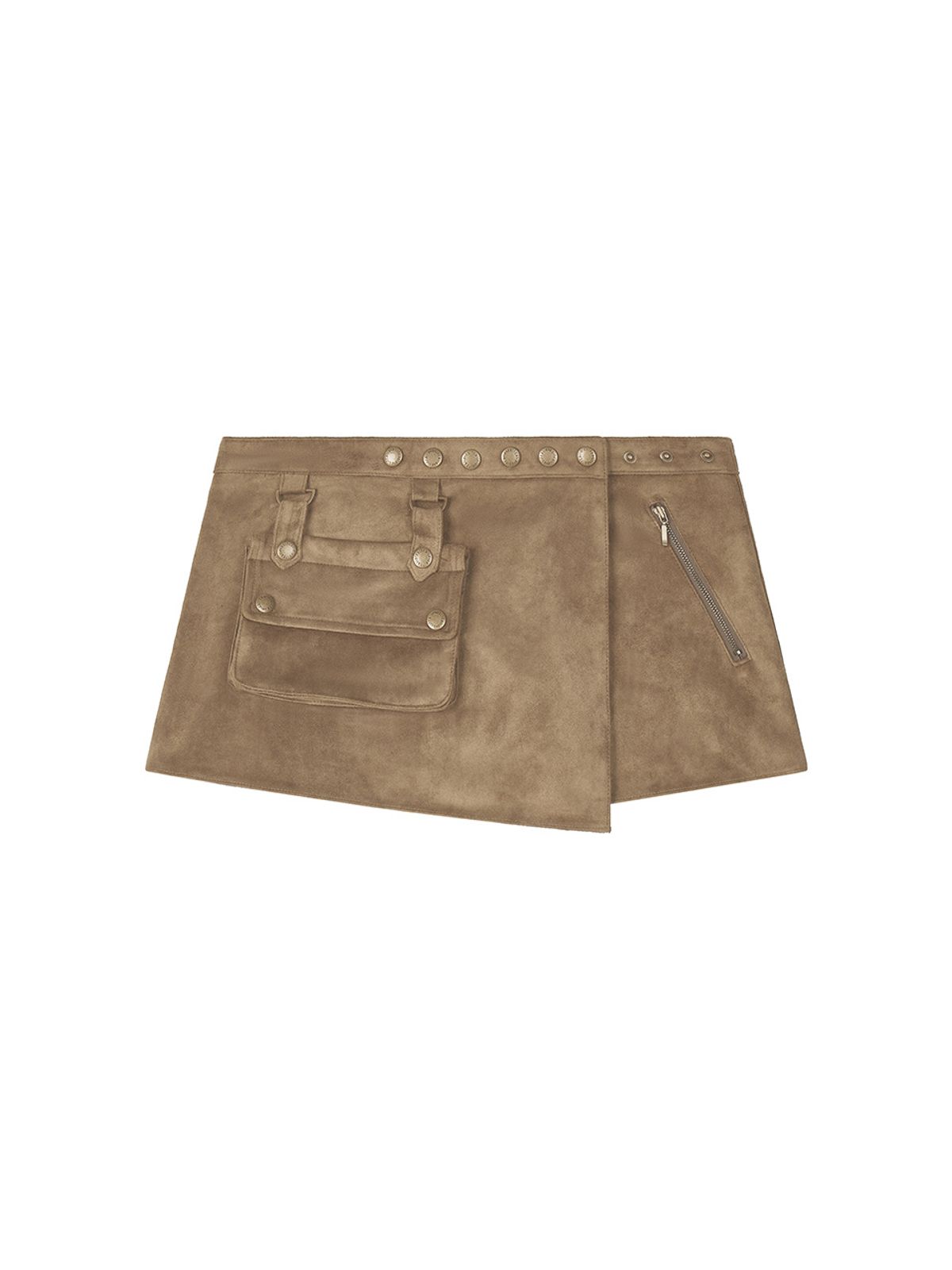 에즈이프 캘리(ASIF CALIE) POCKET BAG WRAP SKIRT KHAKI BEIGE