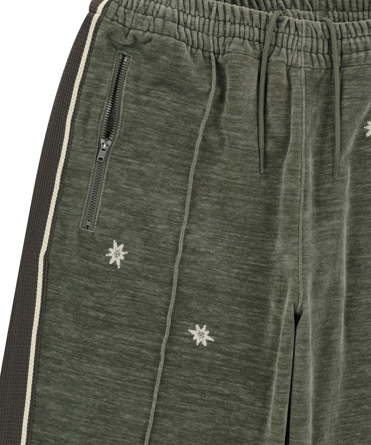 썬러브투어(SUNLOVETOUR) Velour Twinkle Track Pants Khaki