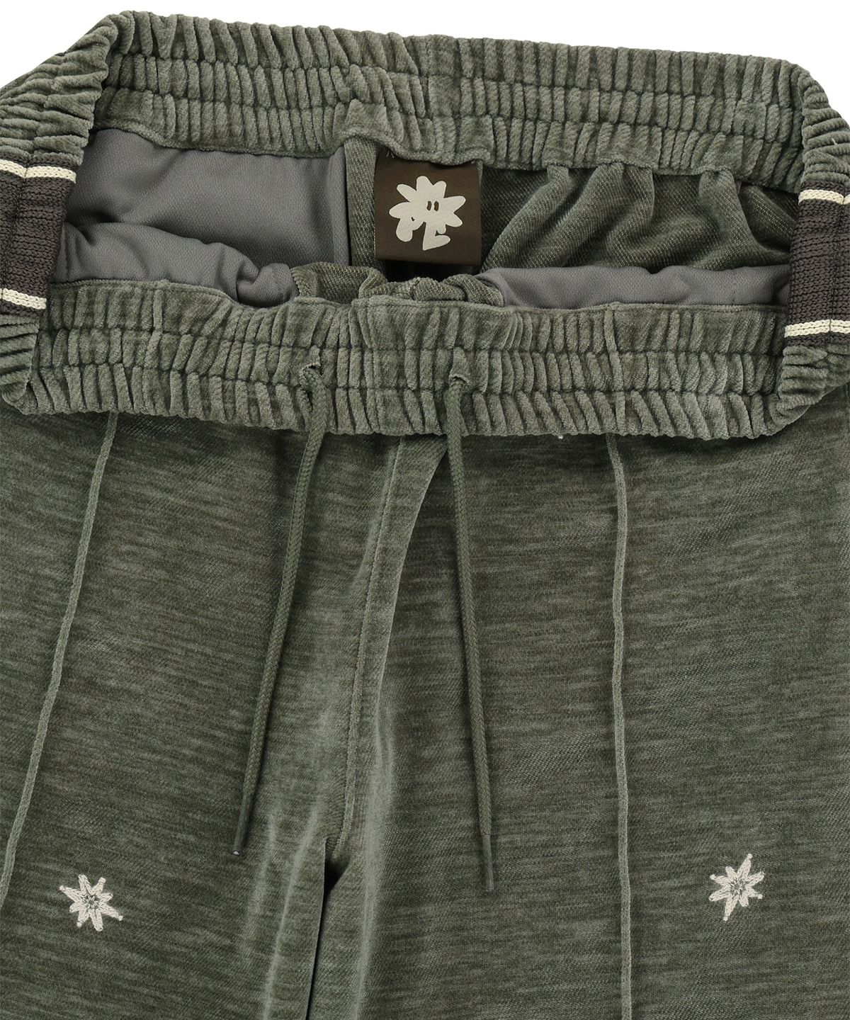 썬러브투어(SUNLOVETOUR) Velour Twinkle Track Pants Khaki