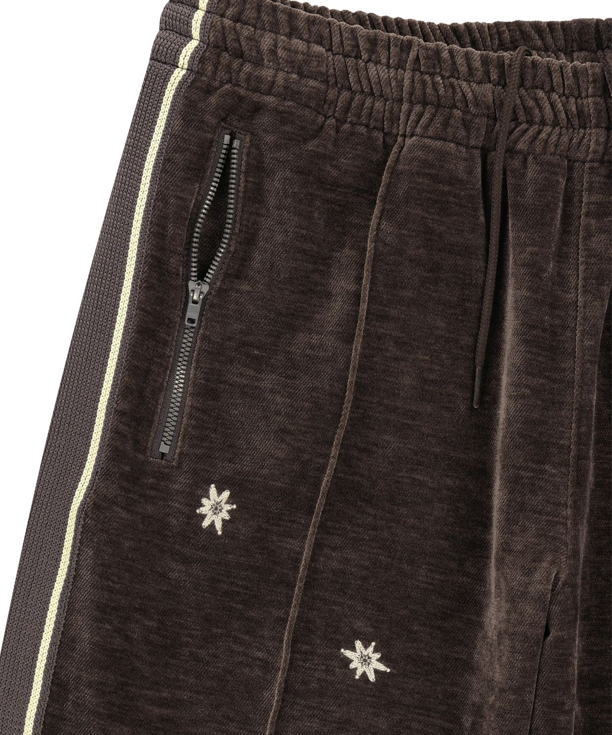 썬러브투어(SUNLOVETOUR) Velour Twinkle Track Pants Brown