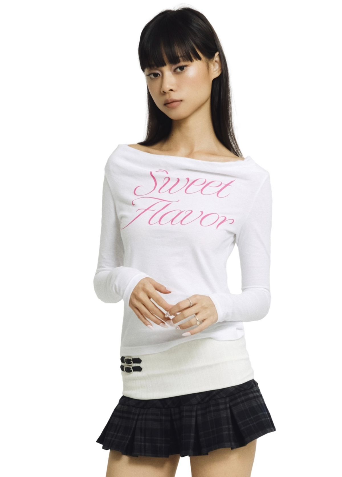포어링(FORUSRING) Sweet flavor draped tee (white)