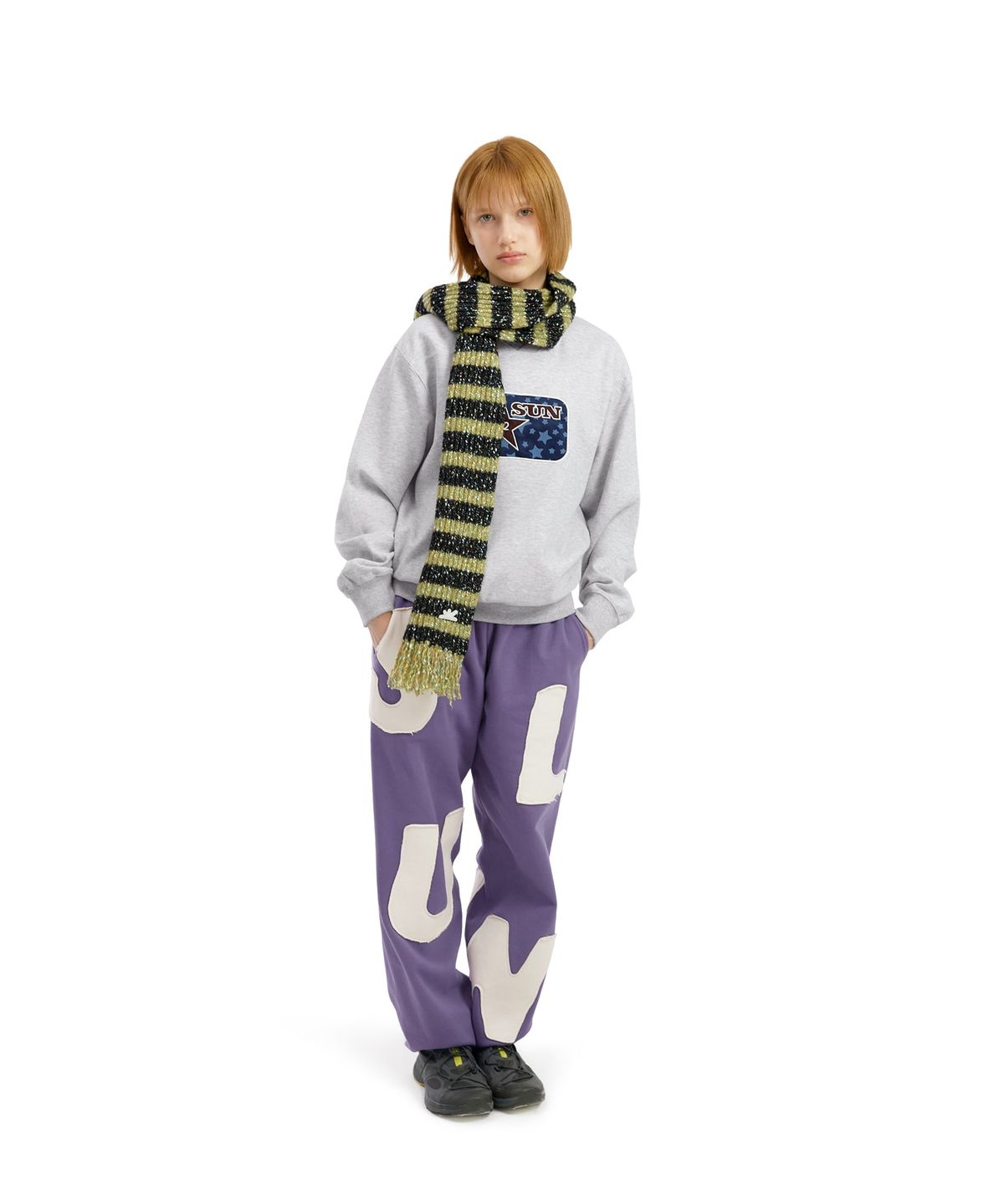 썬러브투어(SUNLOVETOUR) Merry Stripe Muffler Olive