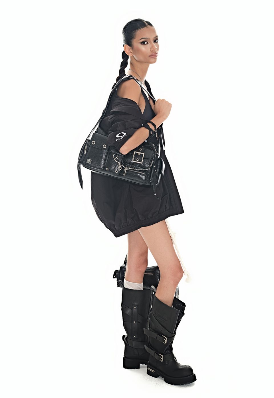 レディース BLACK PURPLEフォートレスバッグ Fortress Bag-Black