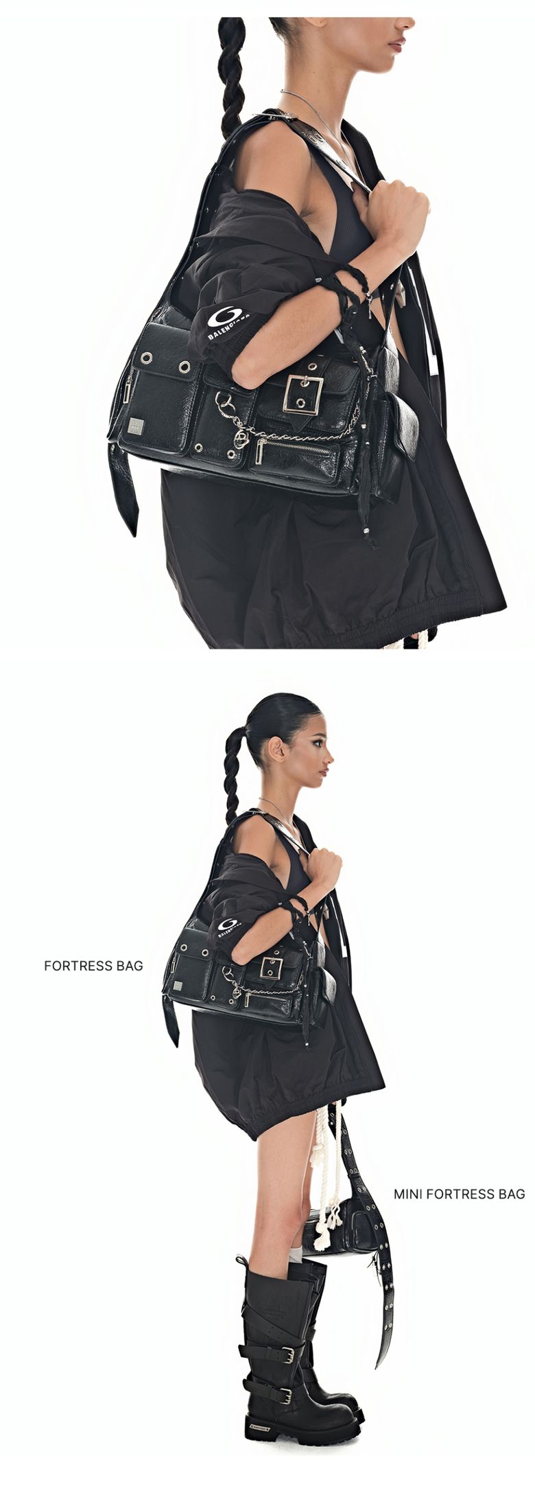 MUSINSA | BLACK PURPLE [GL] Fortress Bag - Black