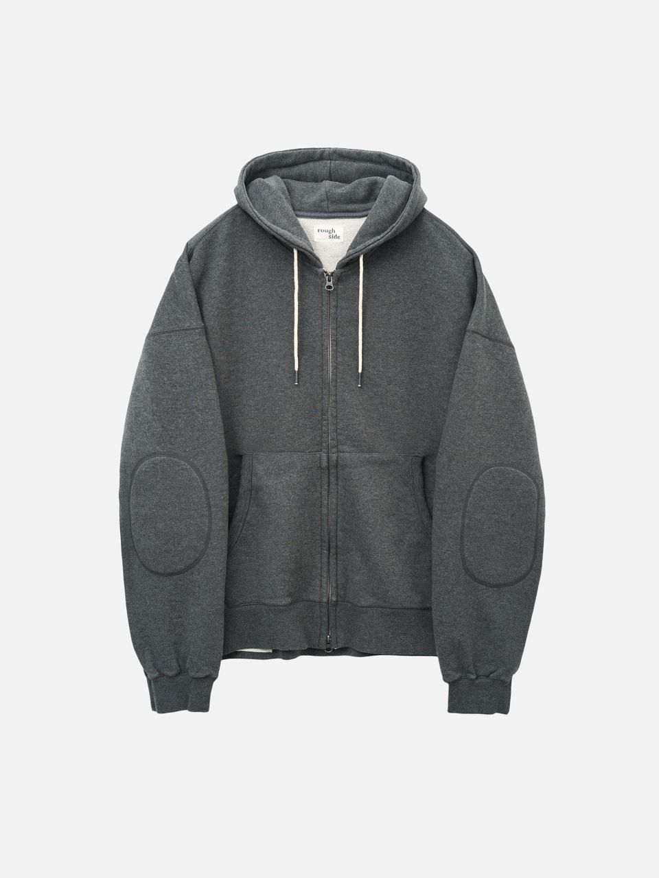 MUSINSA | ROUGH SIDE Oversized Zip Up Hoodie Charcoal