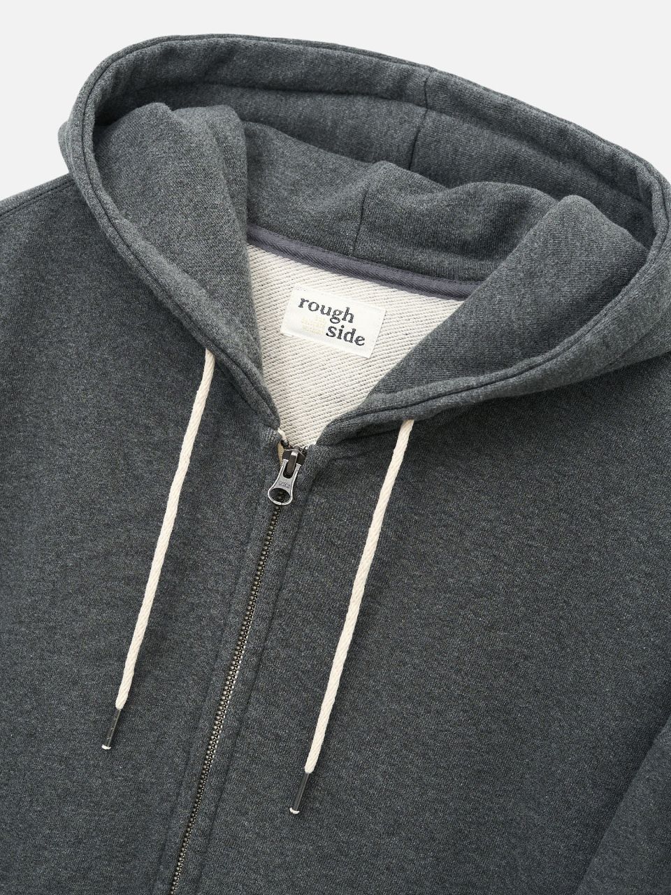MUSINSA | ROUGH SIDE Oversized Zip Up Hoodie Charcoal