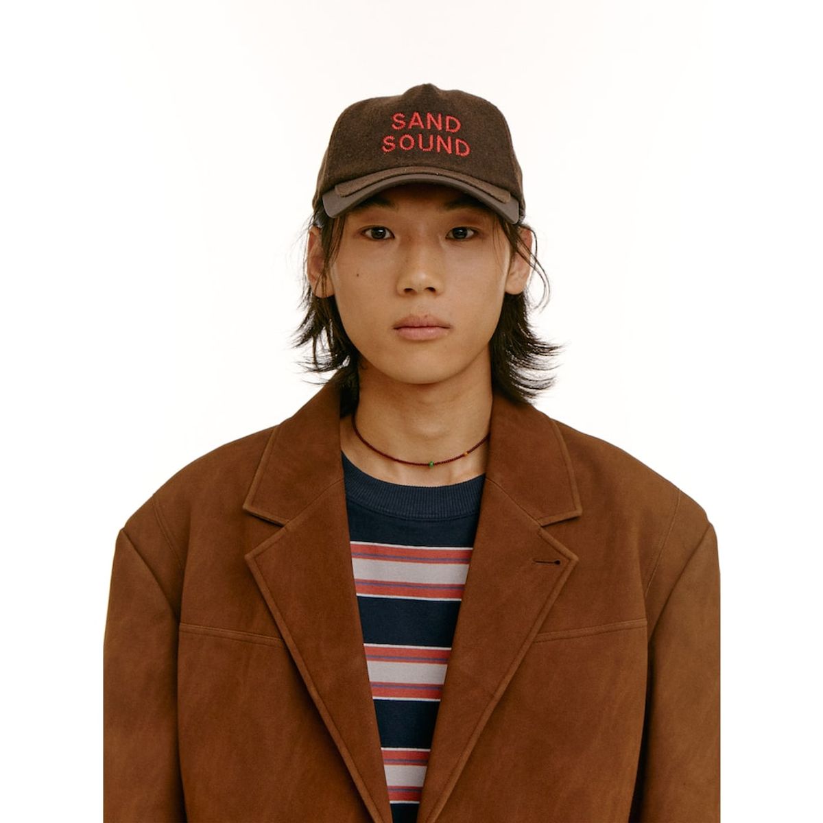 샌드 사운드(SAND SOUND) (UNISEX) 울혼방 뉴핏 로고 자수 볼캡  브라운