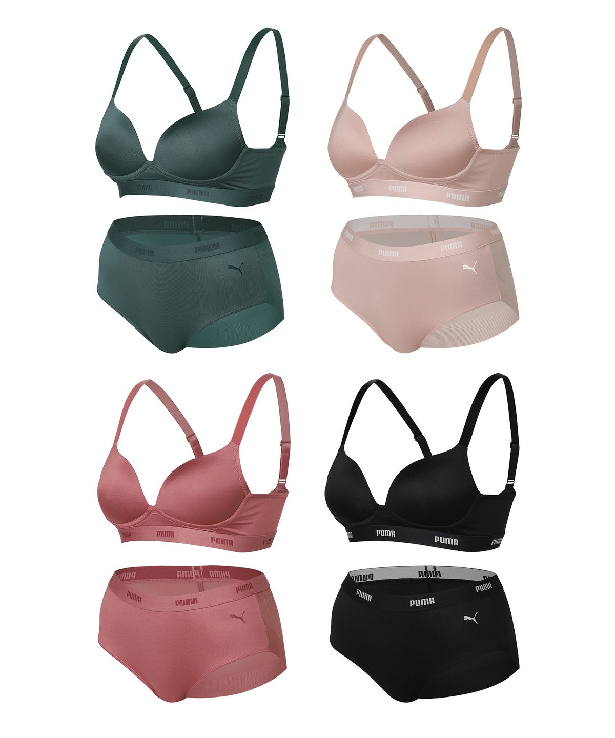 푸마 바디웨어(PUMA BODYWEAR) [4SET] 데일리 터치업 브라팬티