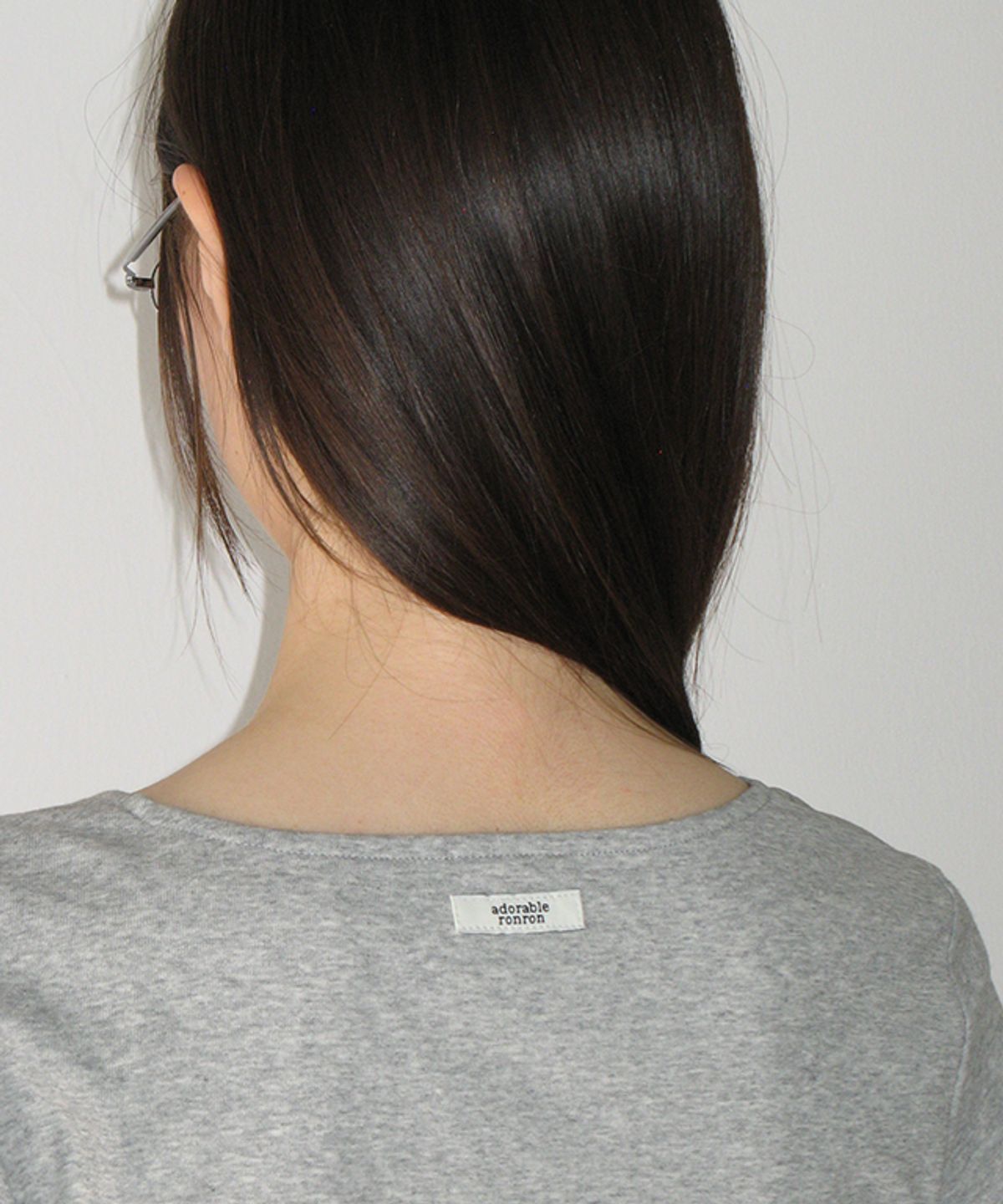 론론(RONRON) RIBBON KNOT SQUARE NECK LONG SLEEVE GREY