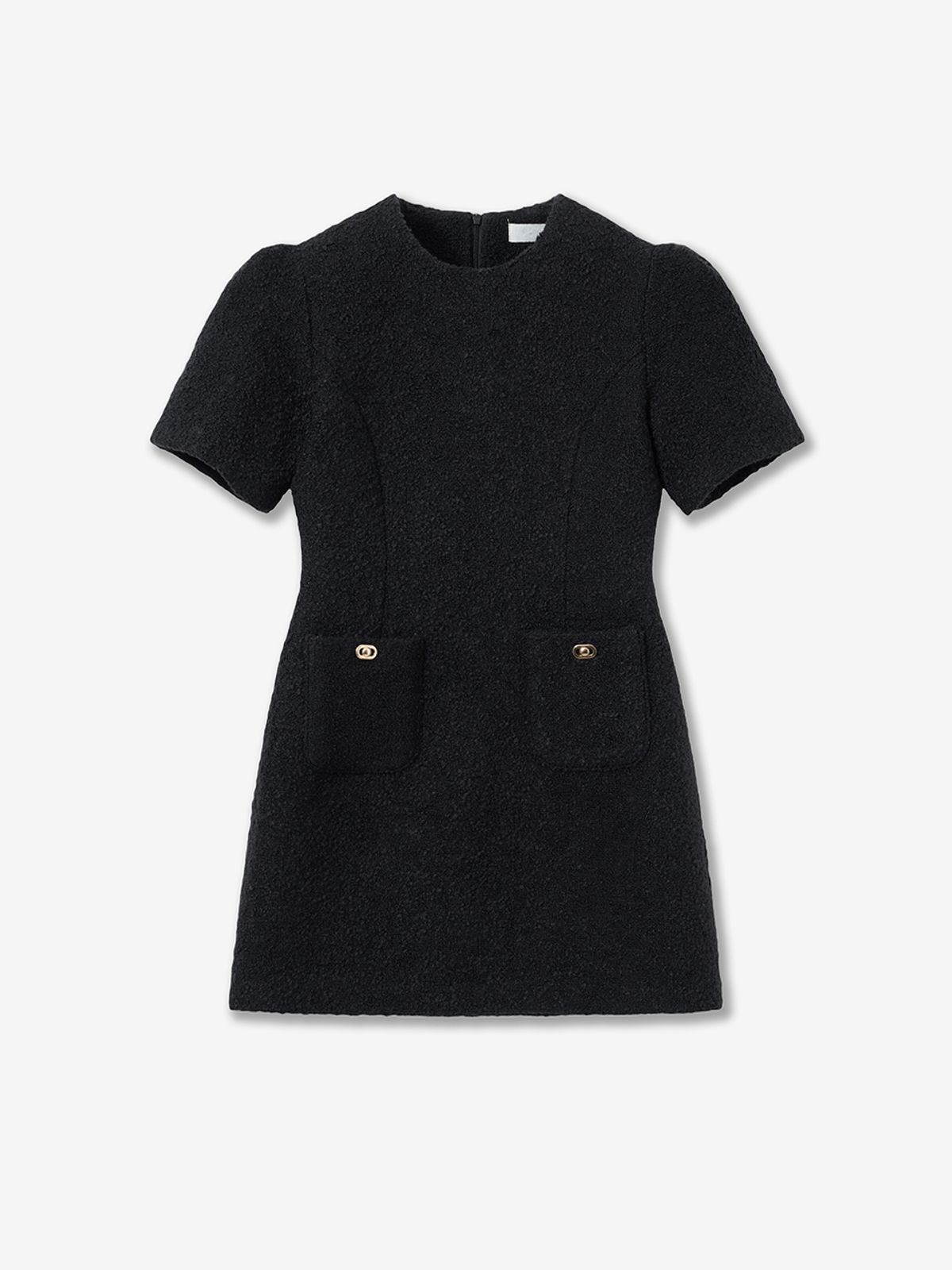 아르카익(ARCHAIC) puff tweed mini dress_black