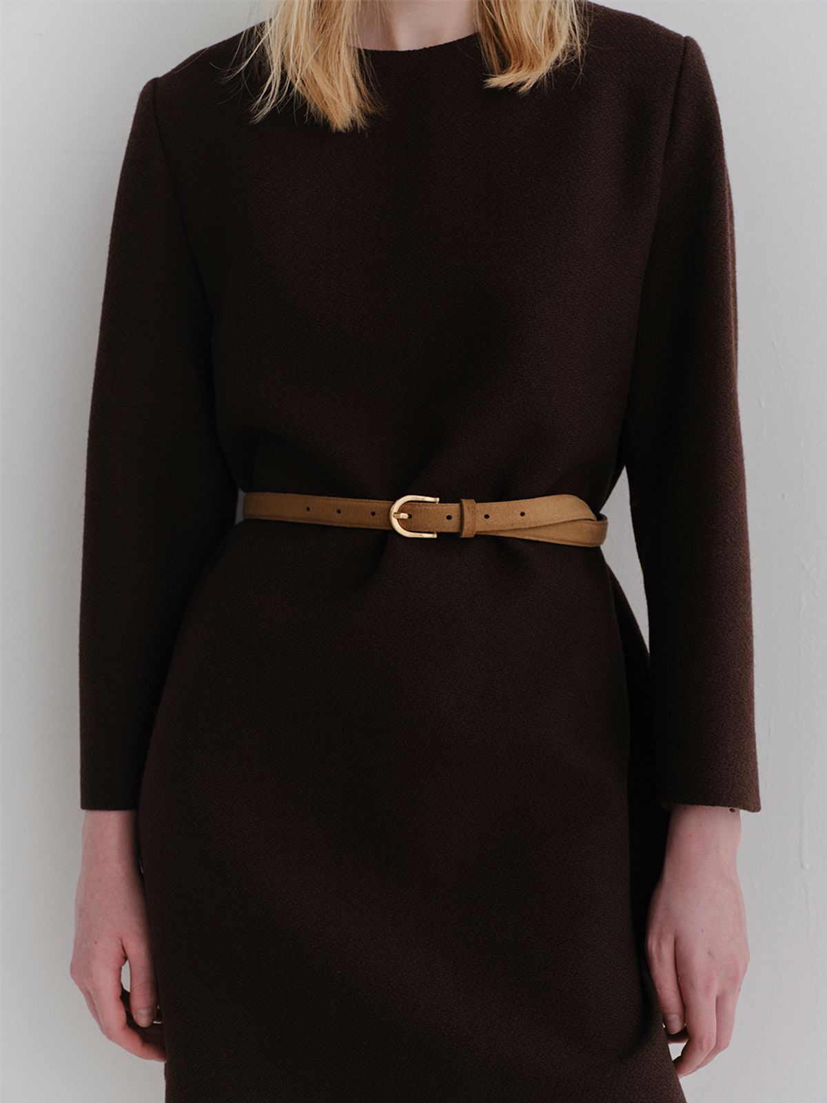 아르카익(ARCHAIC) suede belt_camel
