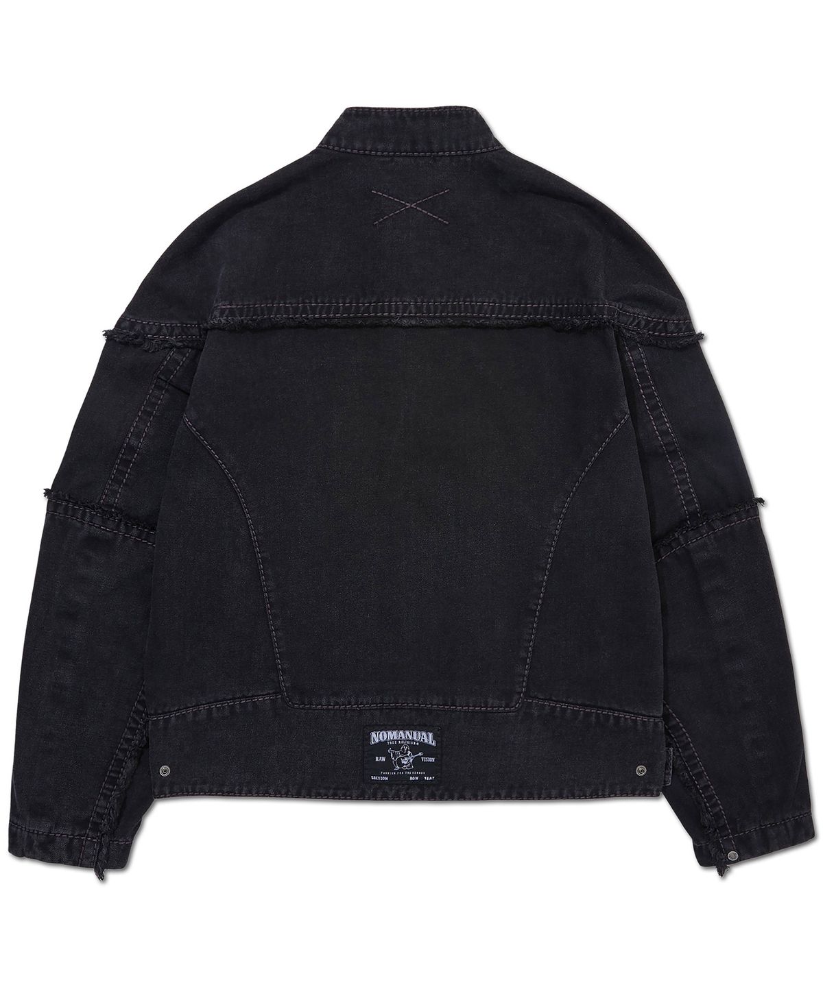 노매뉴얼(NOMANUAL) NO RELIGION DENIM RIDER JACKET - W.BLACK