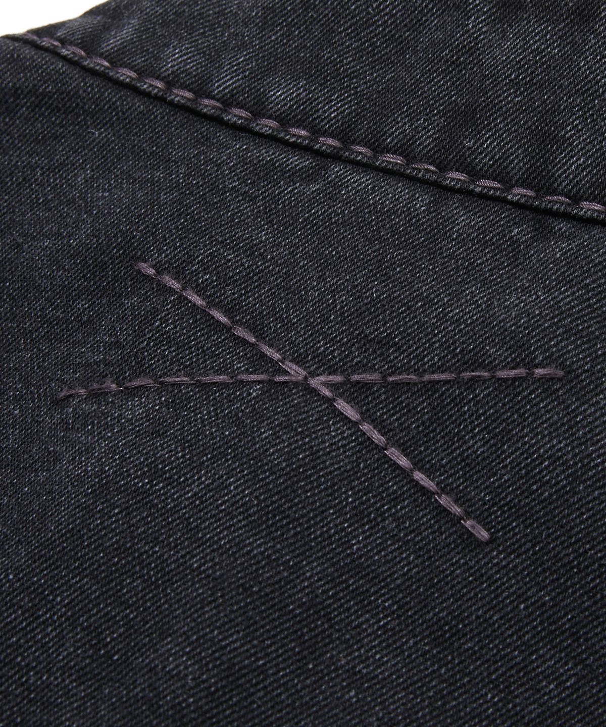 노매뉴얼(NOMANUAL) NO RELIGION DENIM RIDER JACKET - W.BLACK