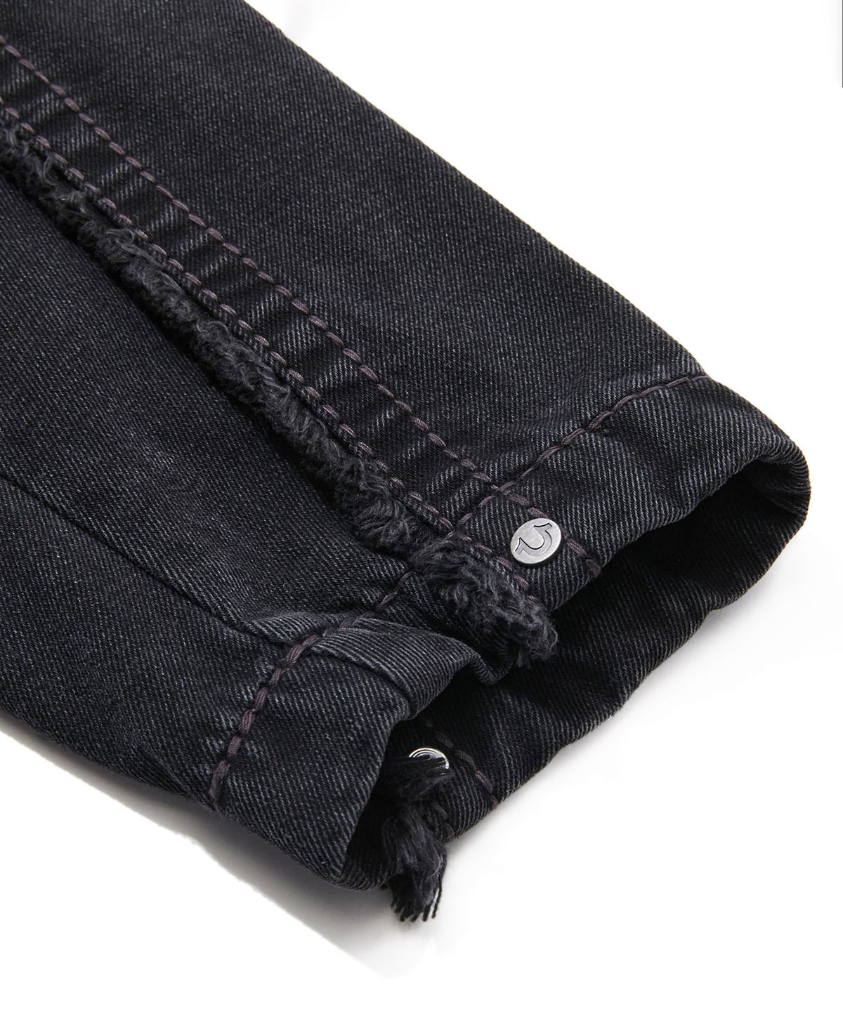 노매뉴얼(NOMANUAL) NO RELIGION DENIM RIDER JACKET - W.BLACK