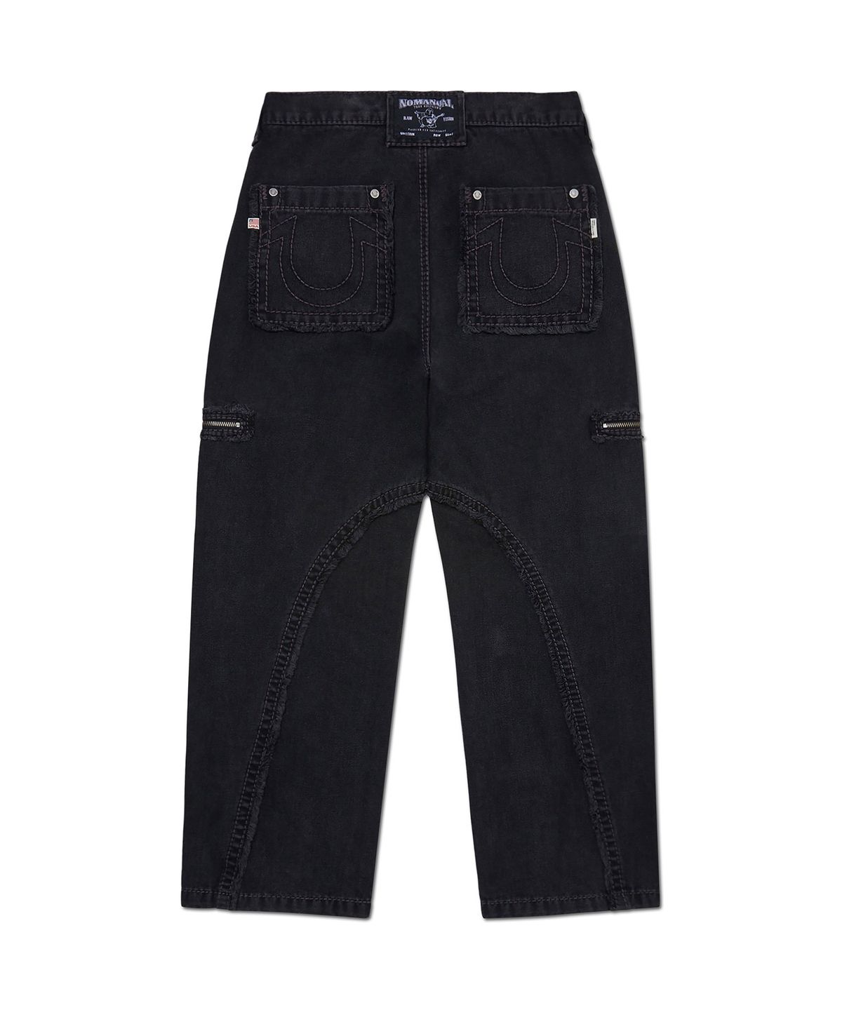 노매뉴얼(NOMANUAL) NO RELIGION DENIM RIDER PANTS - W.BLACK
