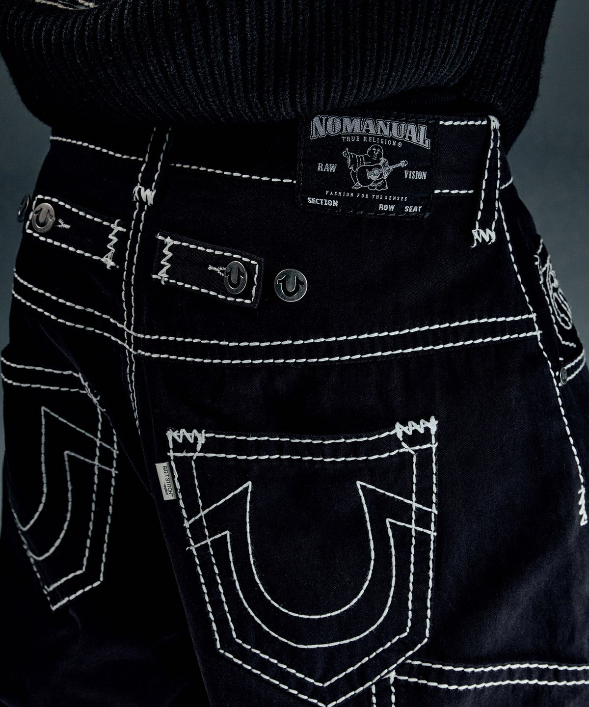 노매뉴얼(NOMANUAL) NO RELIGION DOUBLE KNEE PANTS - BLACK