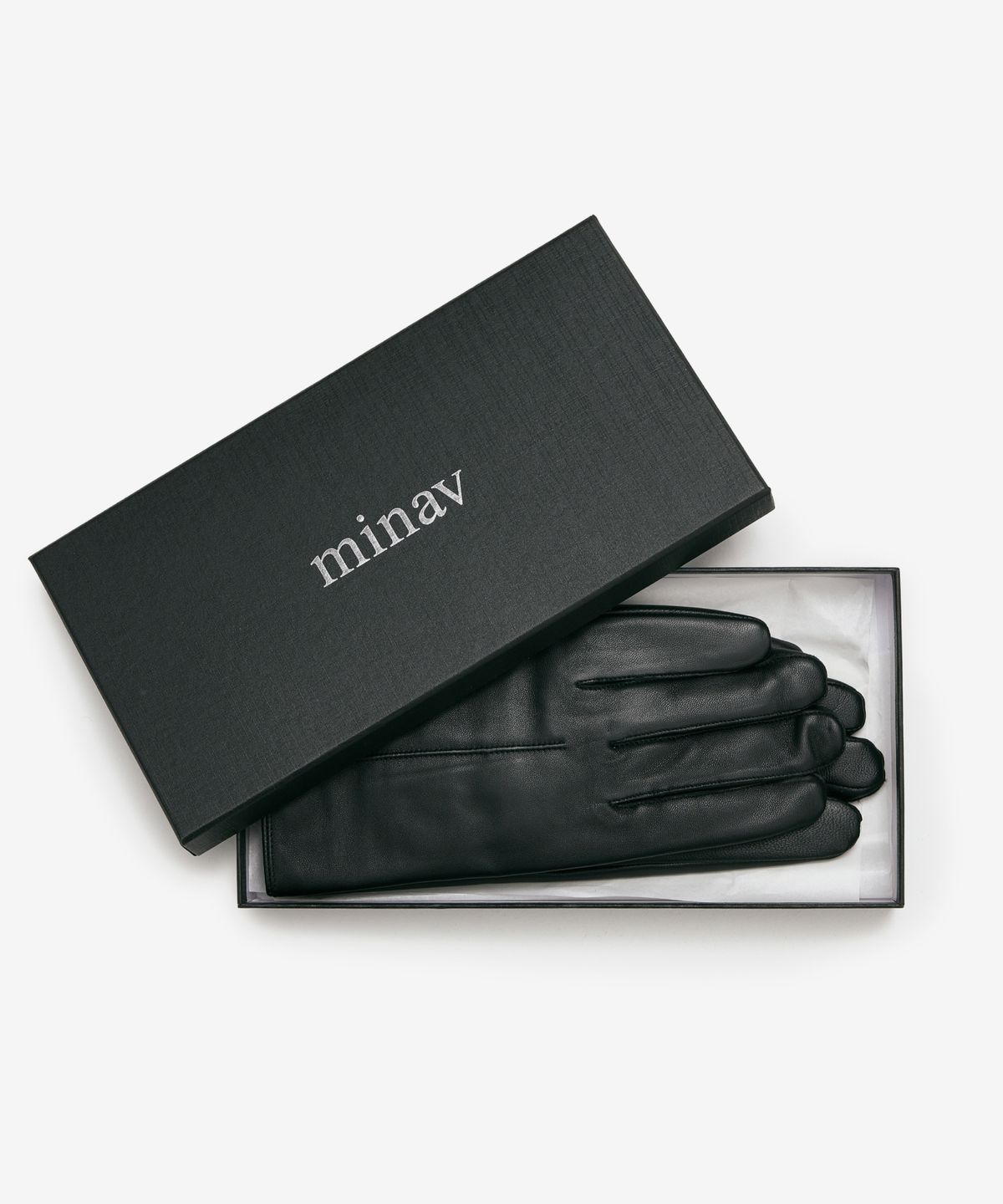 미나브(MINAV) 리얼 레더 터치 장갑 [블랙]