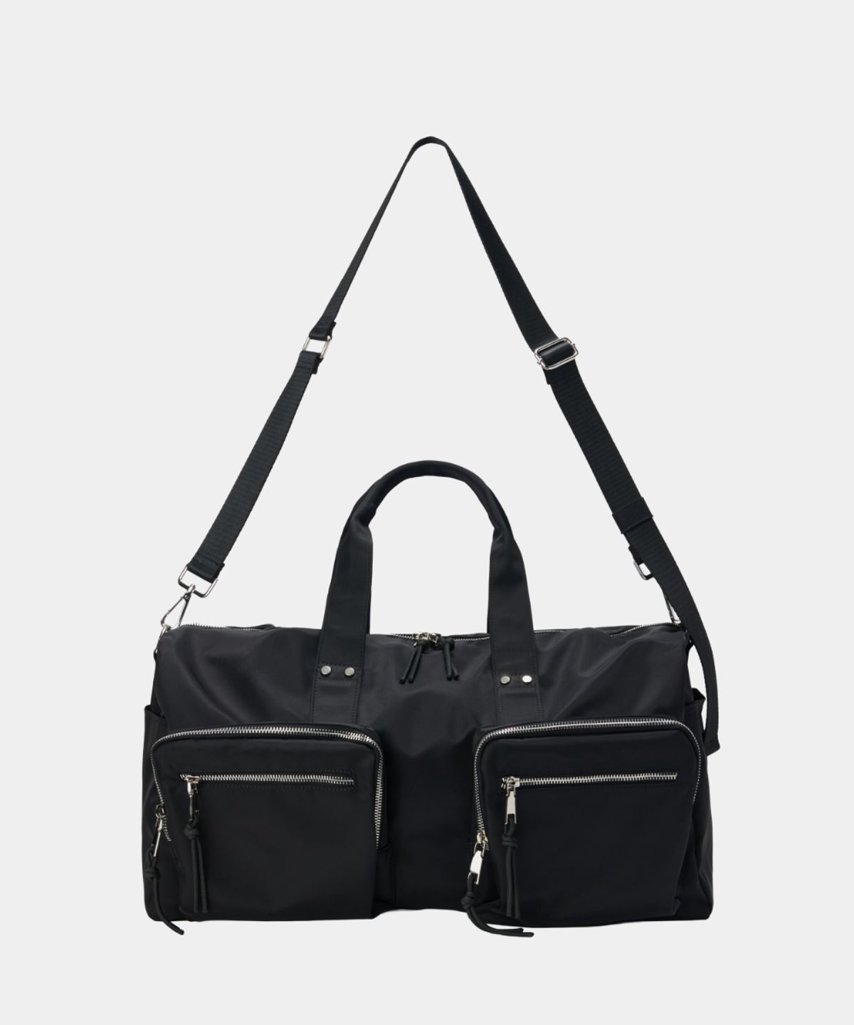 메종미네드(MAISON MINED) TWO POCKET BOSTON BAG BLACK