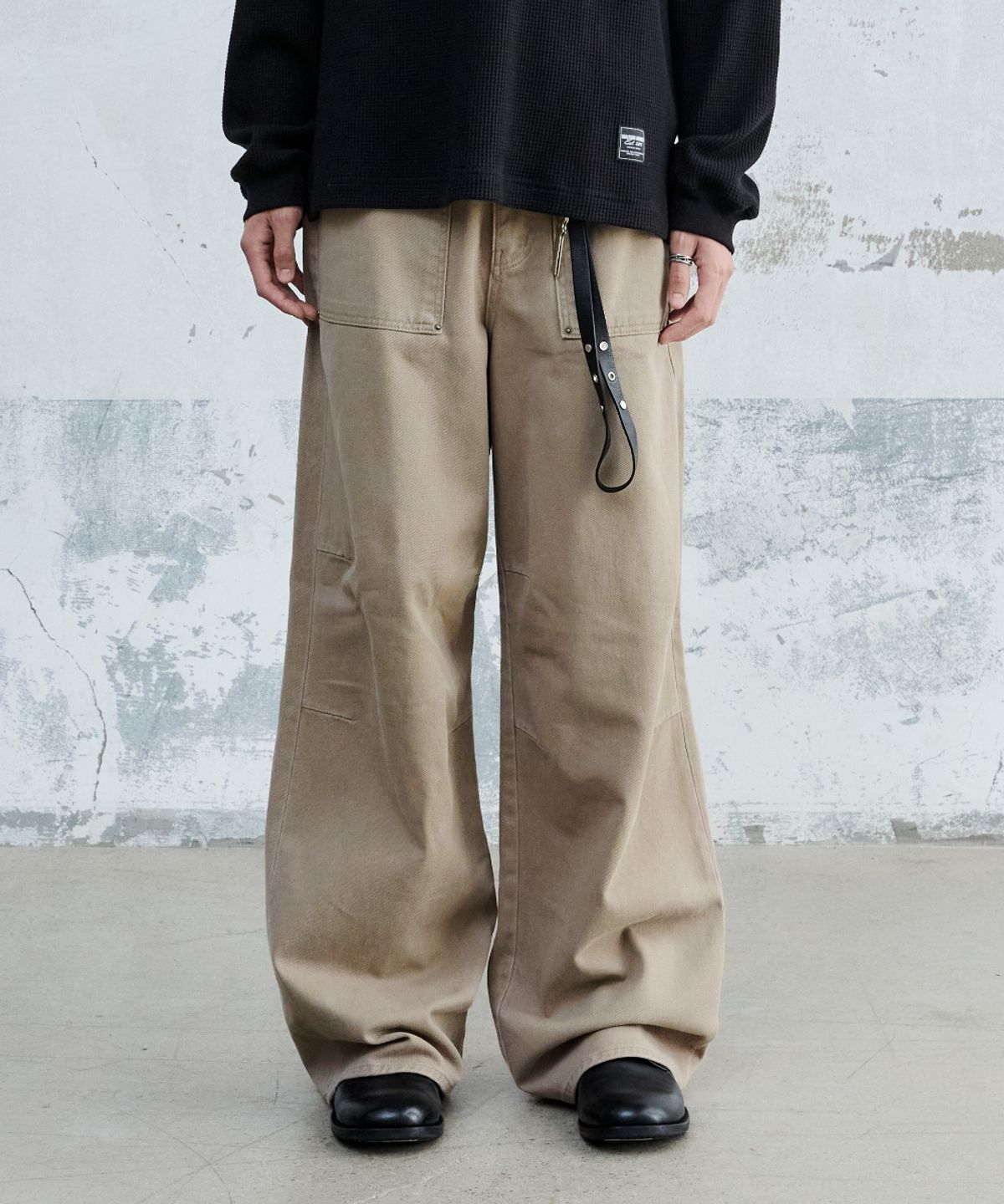 메종미네드(MAISON MINED) PIN-TUCK WASHED COTTON PANTS BEIGE