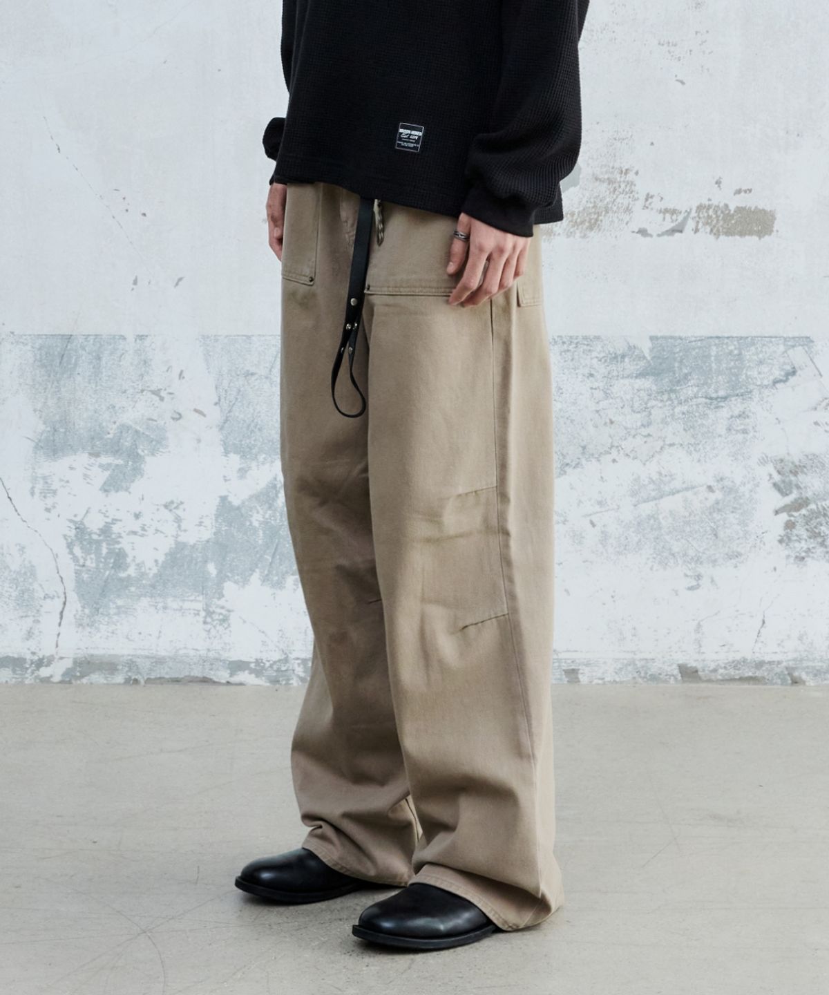 메종미네드(MAISON MINED) PIN-TUCK WASHED COTTON PANTS BEIGE