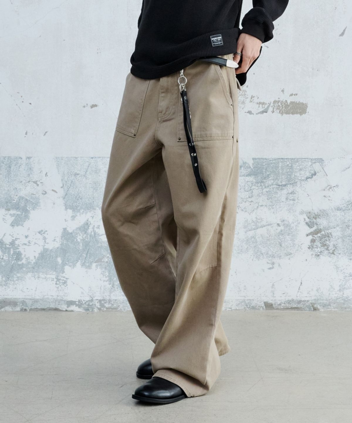 메종미네드(MAISON MINED) PIN-TUCK WASHED COTTON PANTS BEIGE