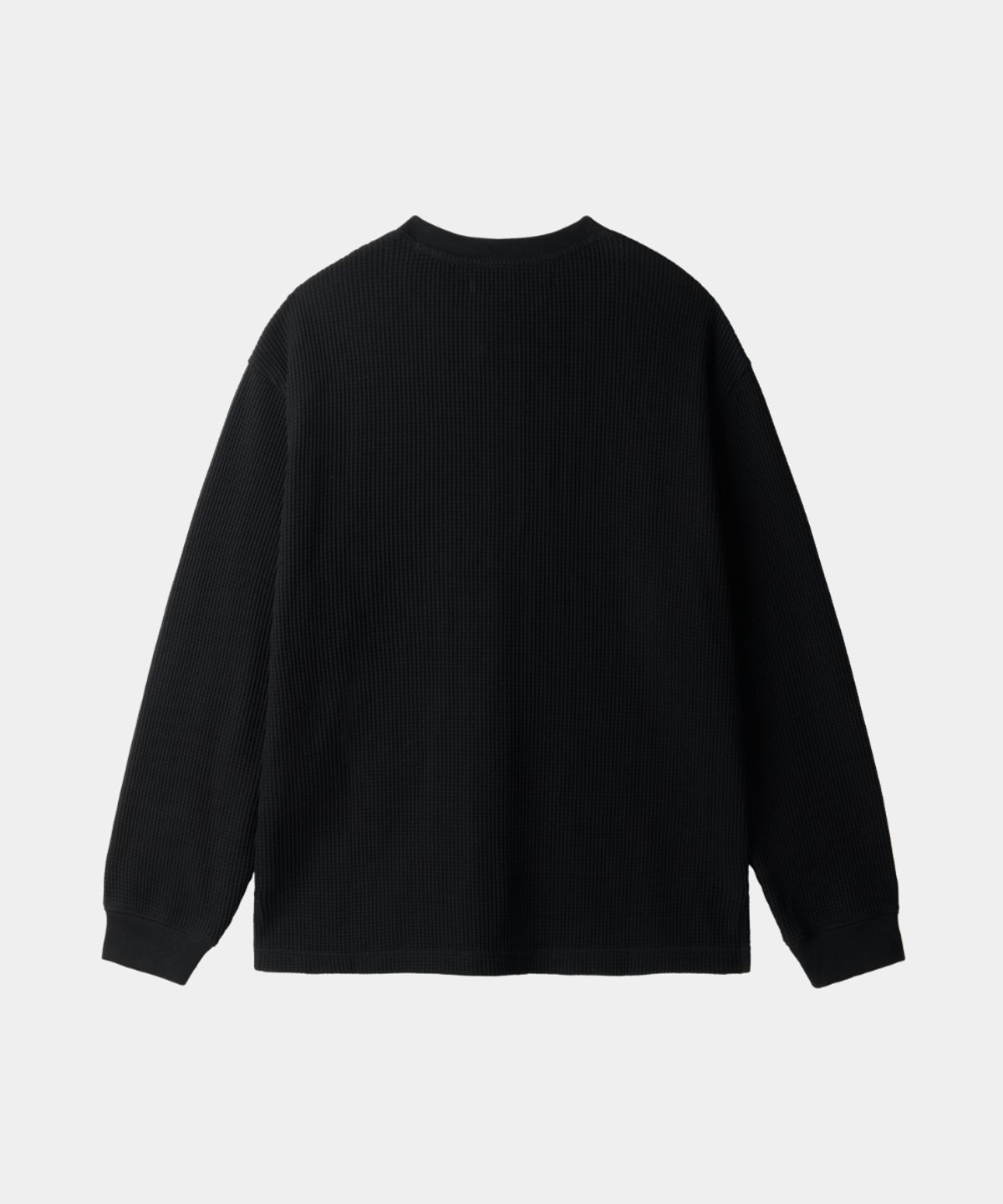 메종미네드(MAISON MINED) BASIC WAFFLE HENLEY NECK BLACK