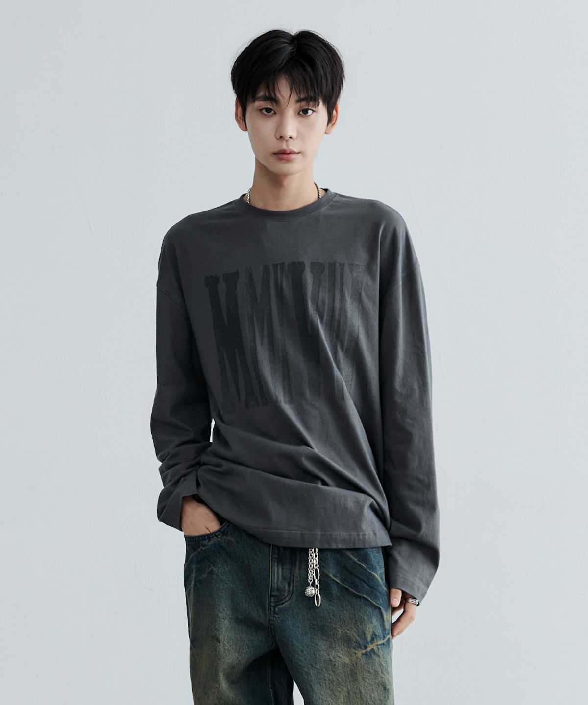 메종미네드(MAISON MINED) MMXVIII LONG SLEEVE CHARCOAL