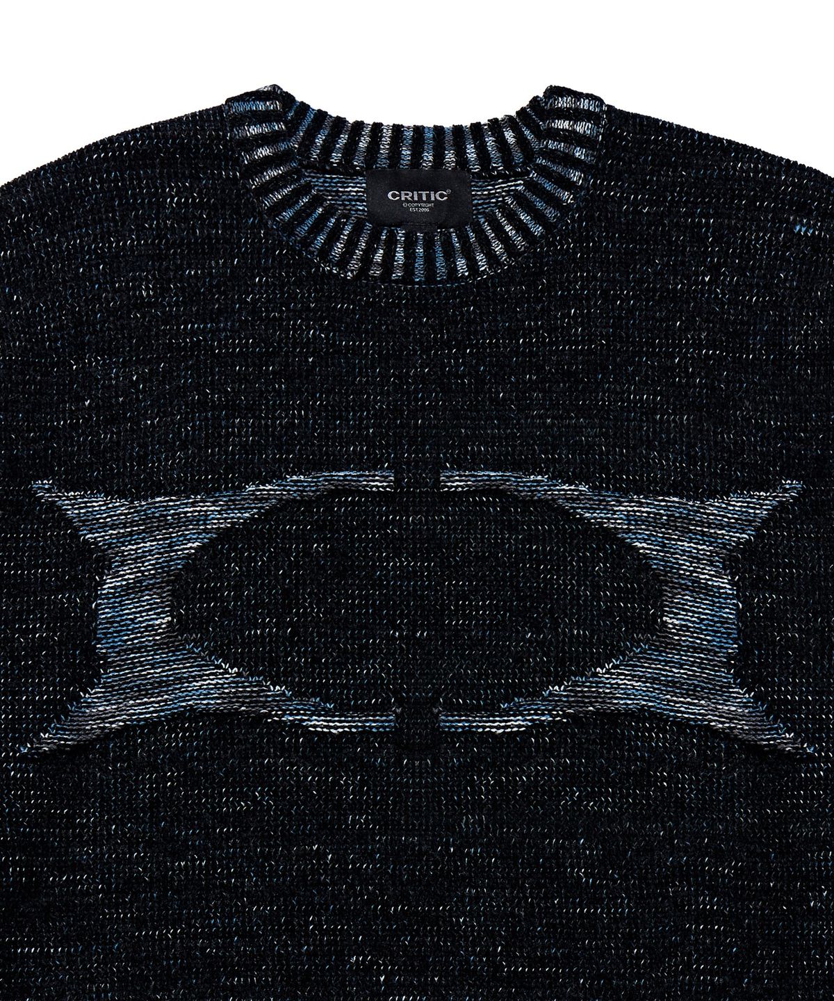 크리틱(CRITIC) Contrast Knit Sweater Black