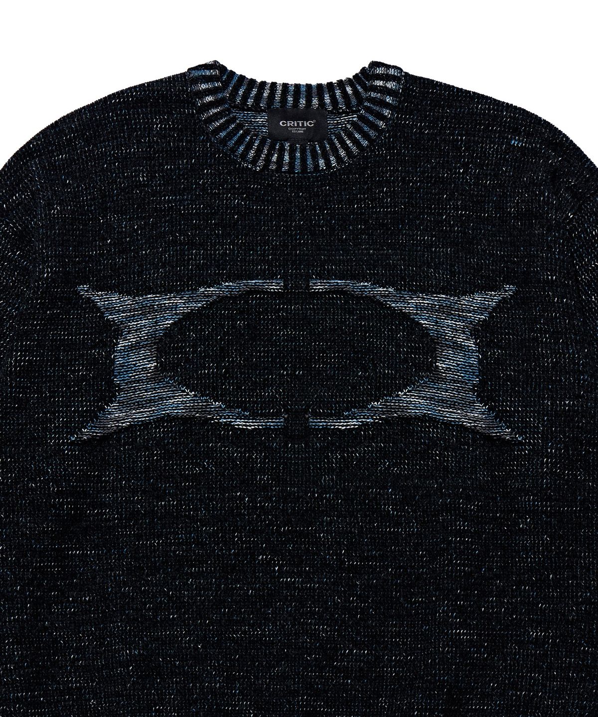 크리틱(CRITIC) Contrast Knit Sweater Black