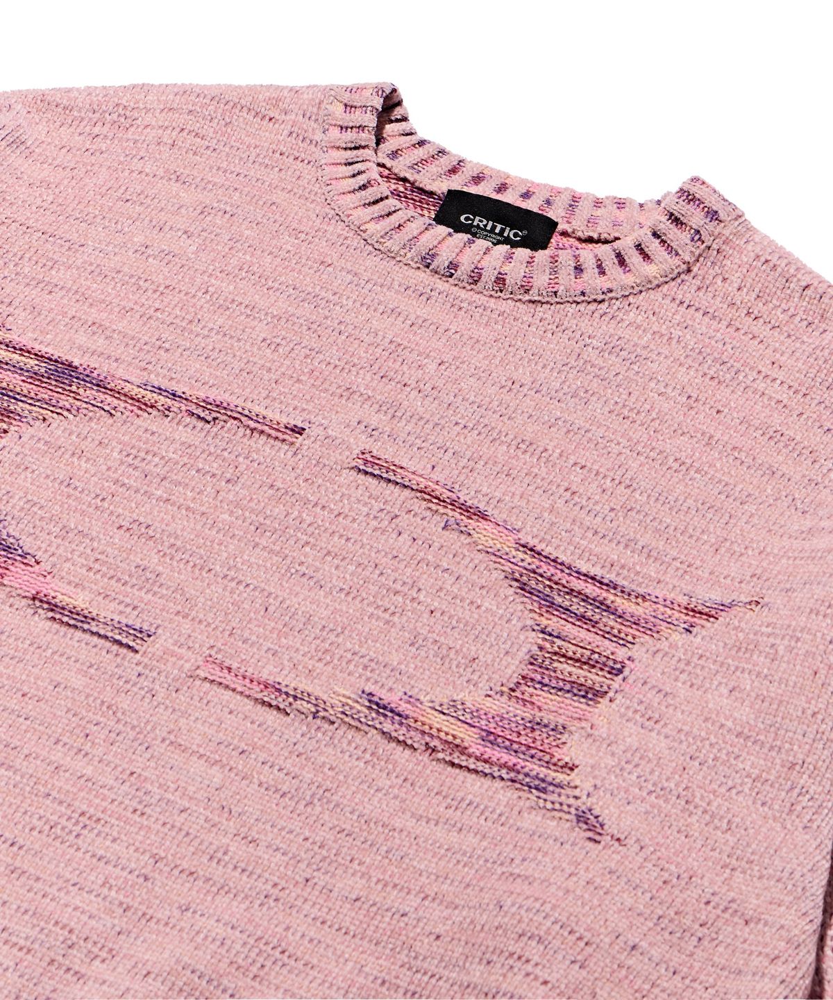 크리틱(CRITIC) Contrast Knit Sweater Pink