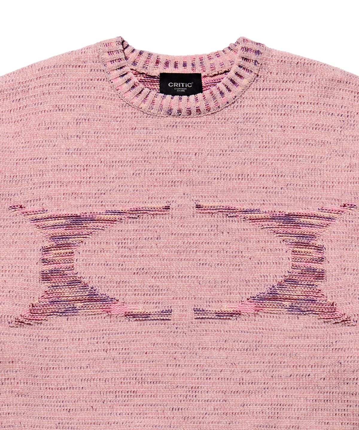 크리틱(CRITIC) Contrast Knit Sweater Pink