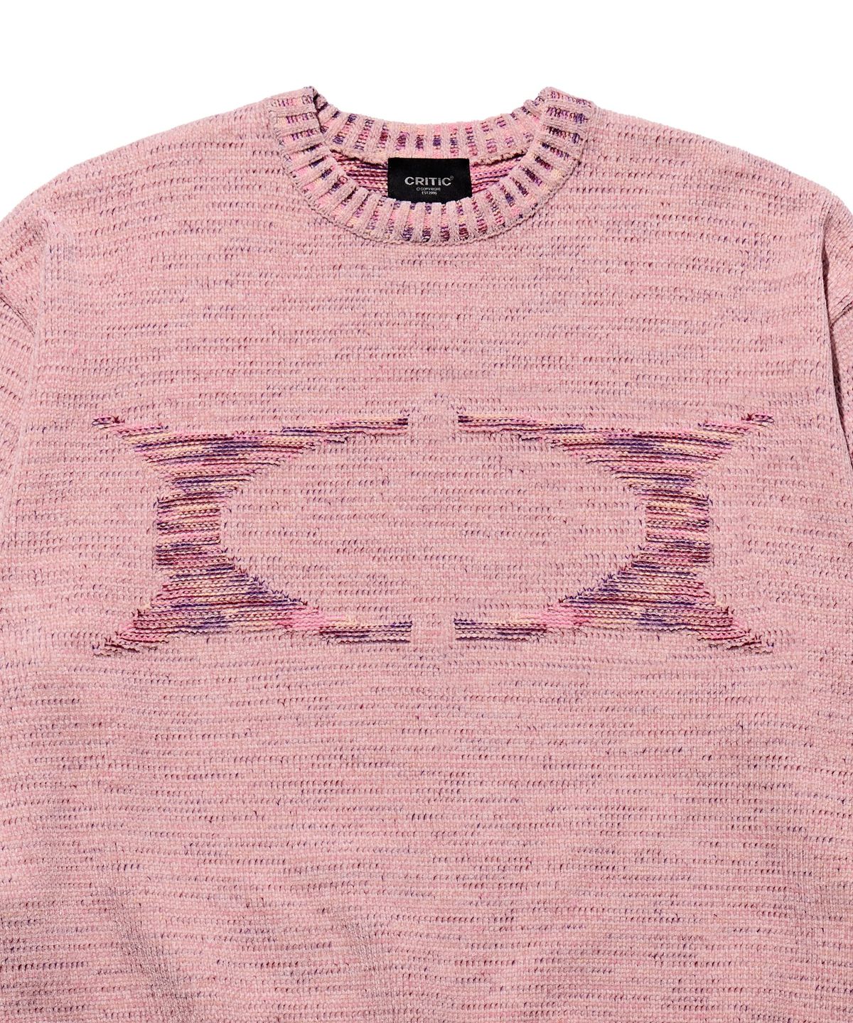 크리틱(CRITIC) Contrast Knit Sweater Pink