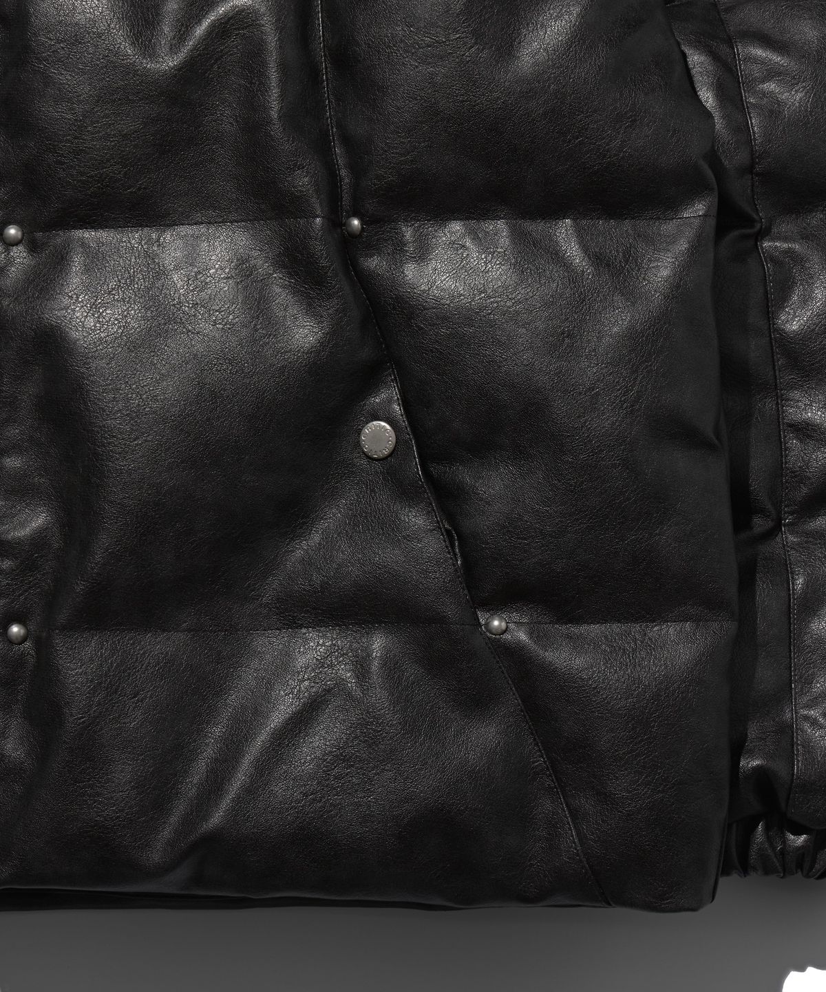 크리틱(CRITIC) Leather Studded Padded Jacket Black