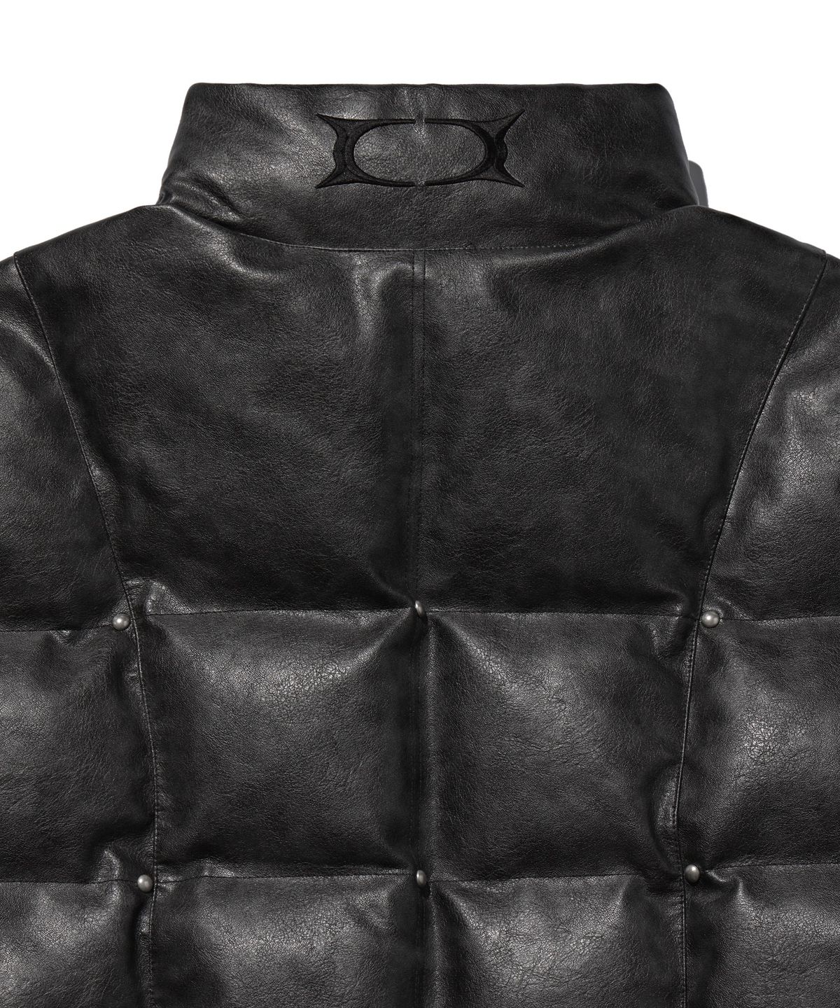 크리틱(CRITIC) Leather Studded Padded Jacket Black